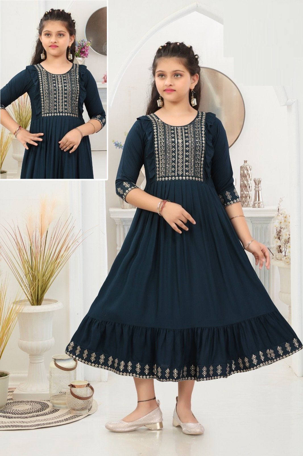 Kyaraa 2 Kurti Rayon Kids Wear Kurti Collection