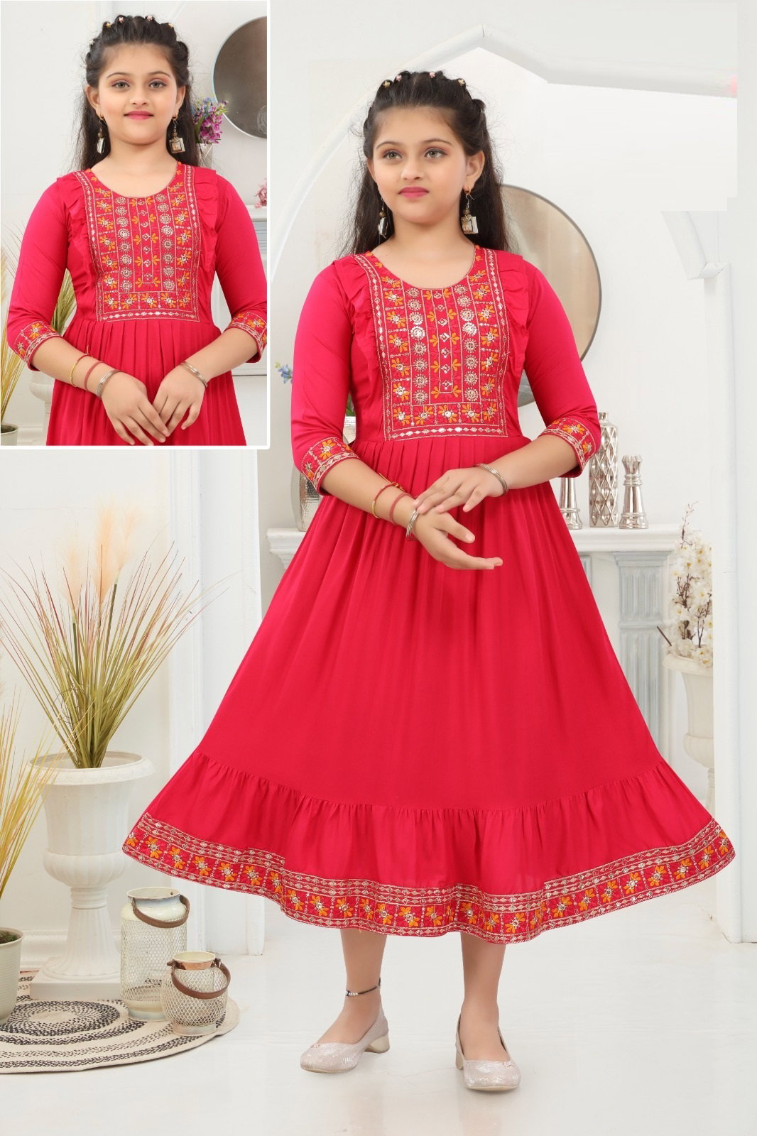 Kyaraa 2 Kurti Rayon Kids Wear Kurti Collection