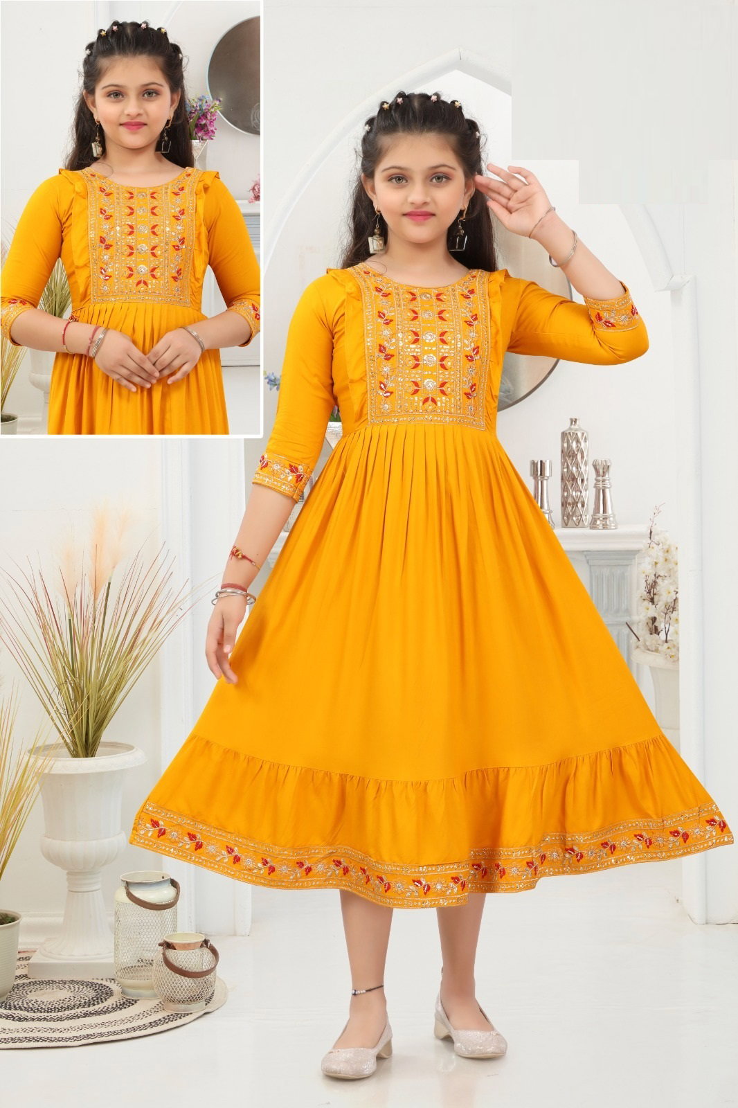 Kyaraa 2 Kurti Rayon Kids Wear Kurti Collection