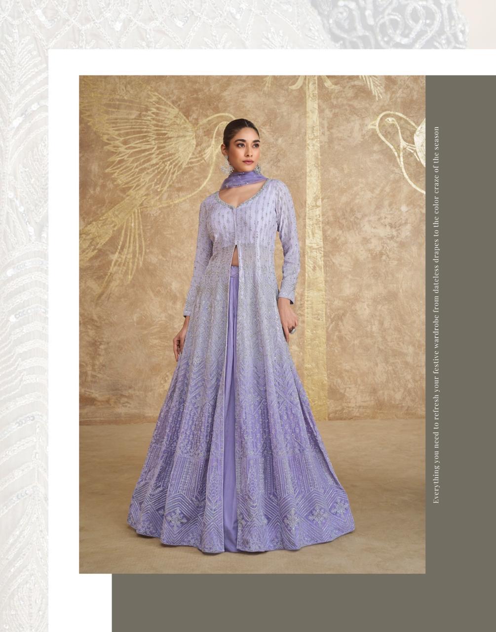 Sayuri Sawaria Georgette Designer Gown With Dupatta Collection