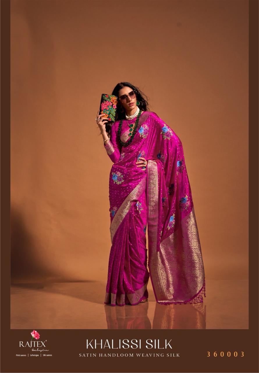 Rajtex Khalissi Silk Satin Flower Printed Sarees Collection