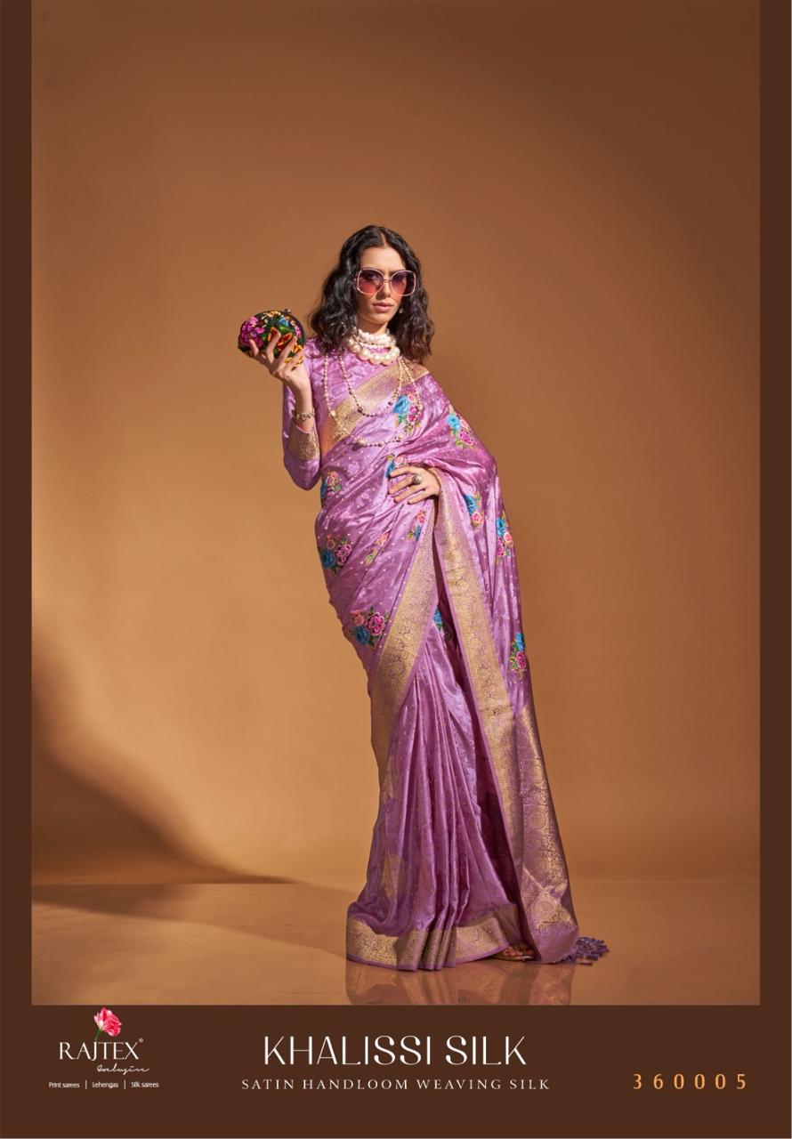 Rajtex Khalissi Silk Satin Flower Printed Sarees Collection