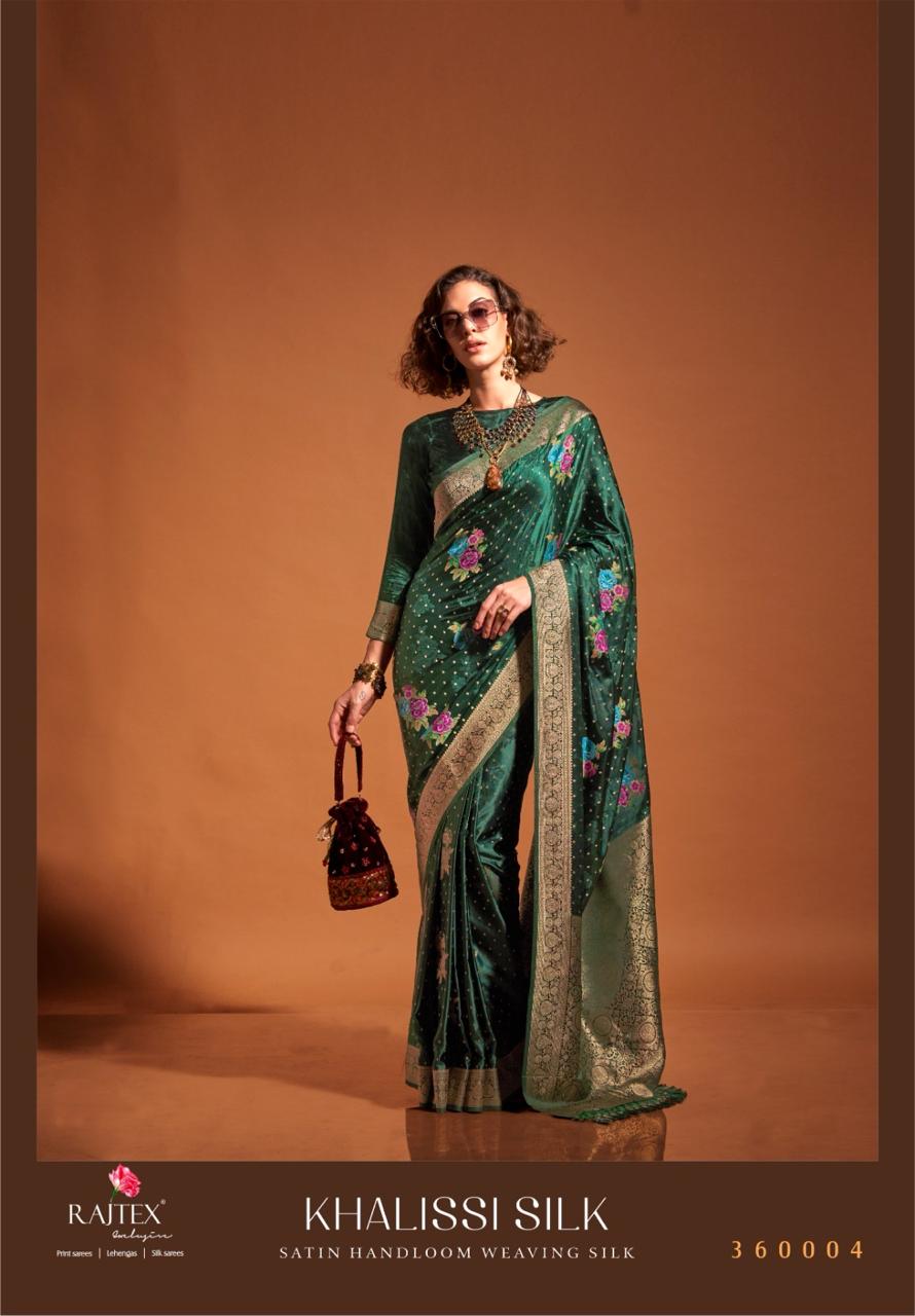 Rajtex Khalissi Silk Satin Flower Printed Sarees Collection