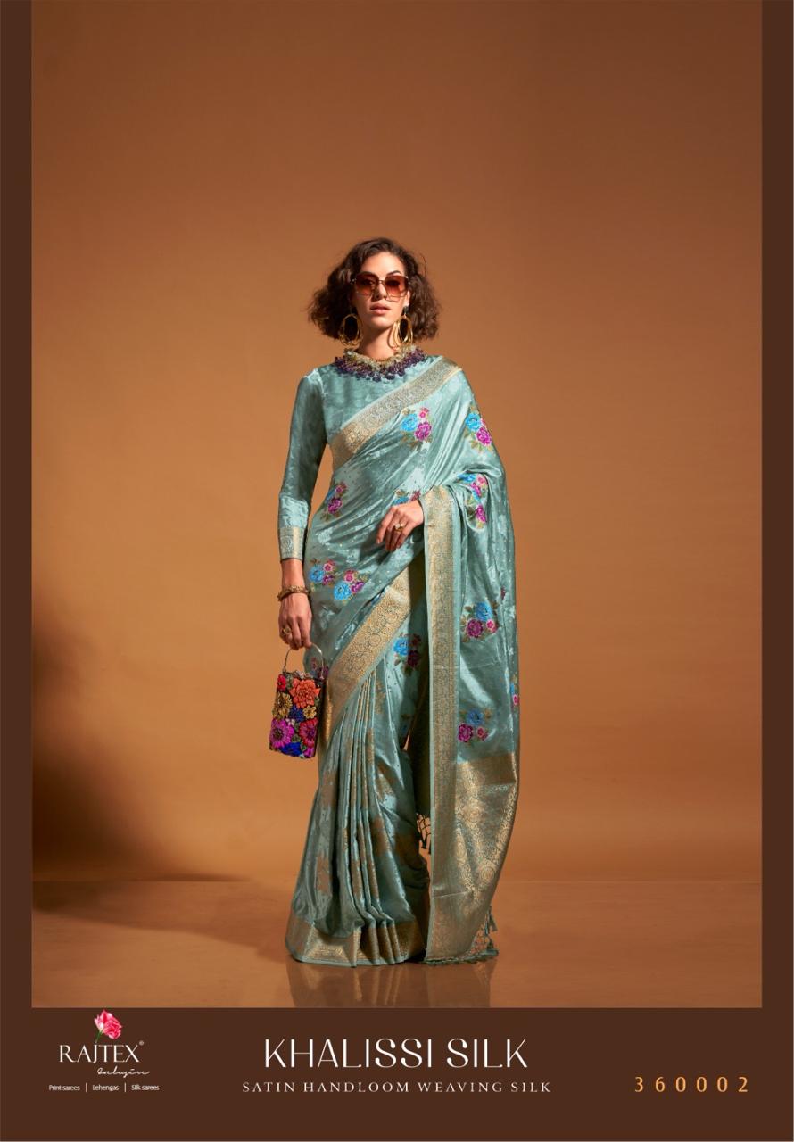 Rajtex Khalissi Silk Satin Flower Printed Sarees Collection