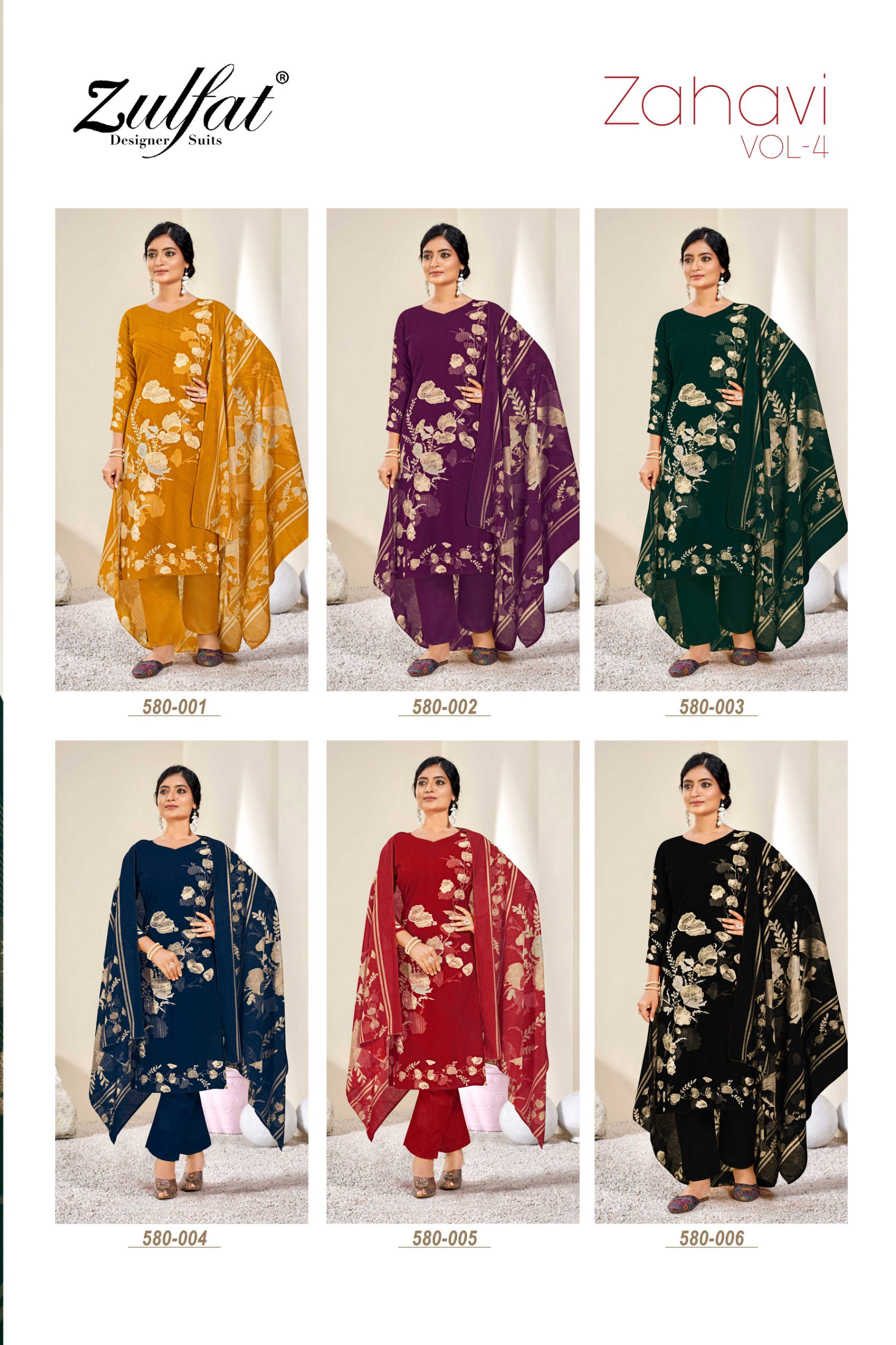 Zulfat Zahavi Vol 4 Digital Printed Dress Material Collection