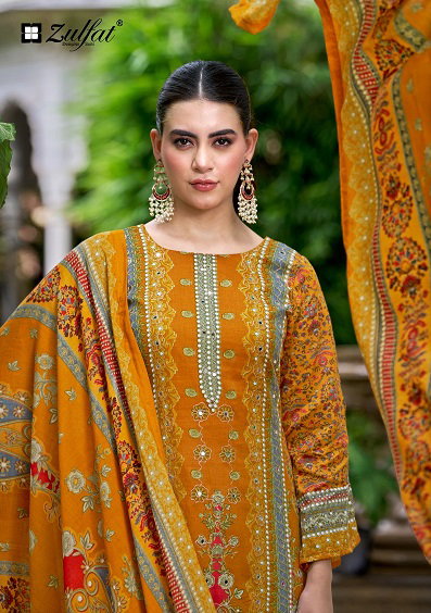 Zulfat Sanjeeda Fancy Printed Dress Material Collection