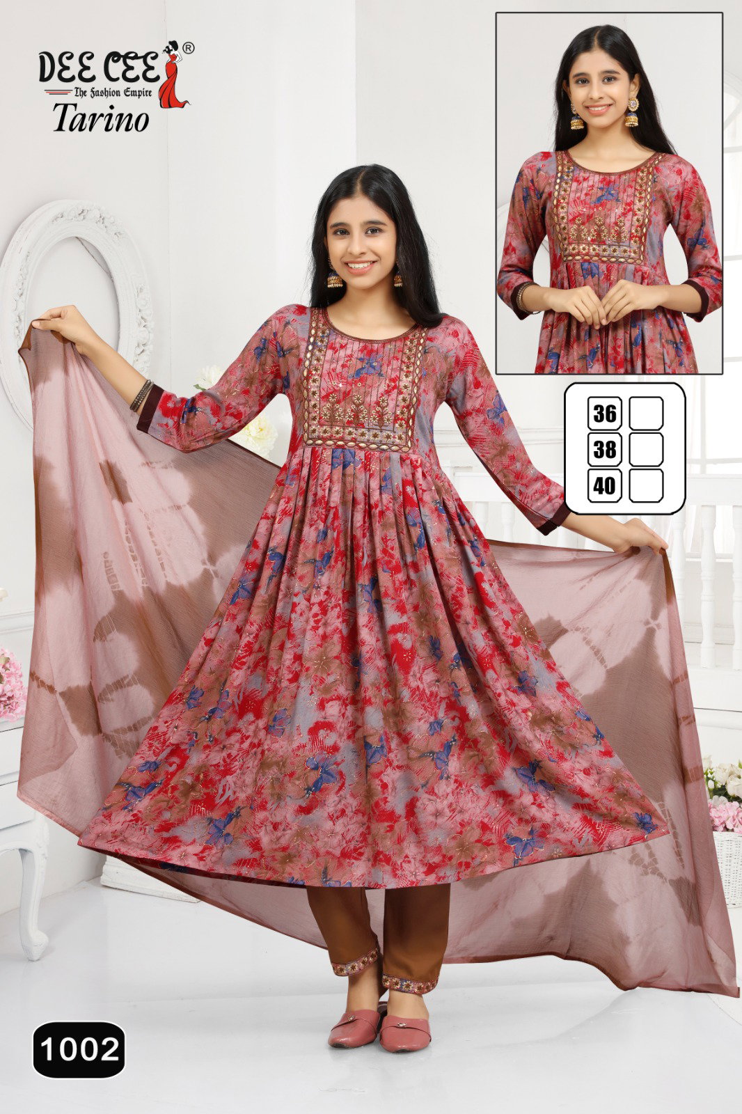 Deecee Tavino Rayon Printed Flared Long Girls Kurti Collection
