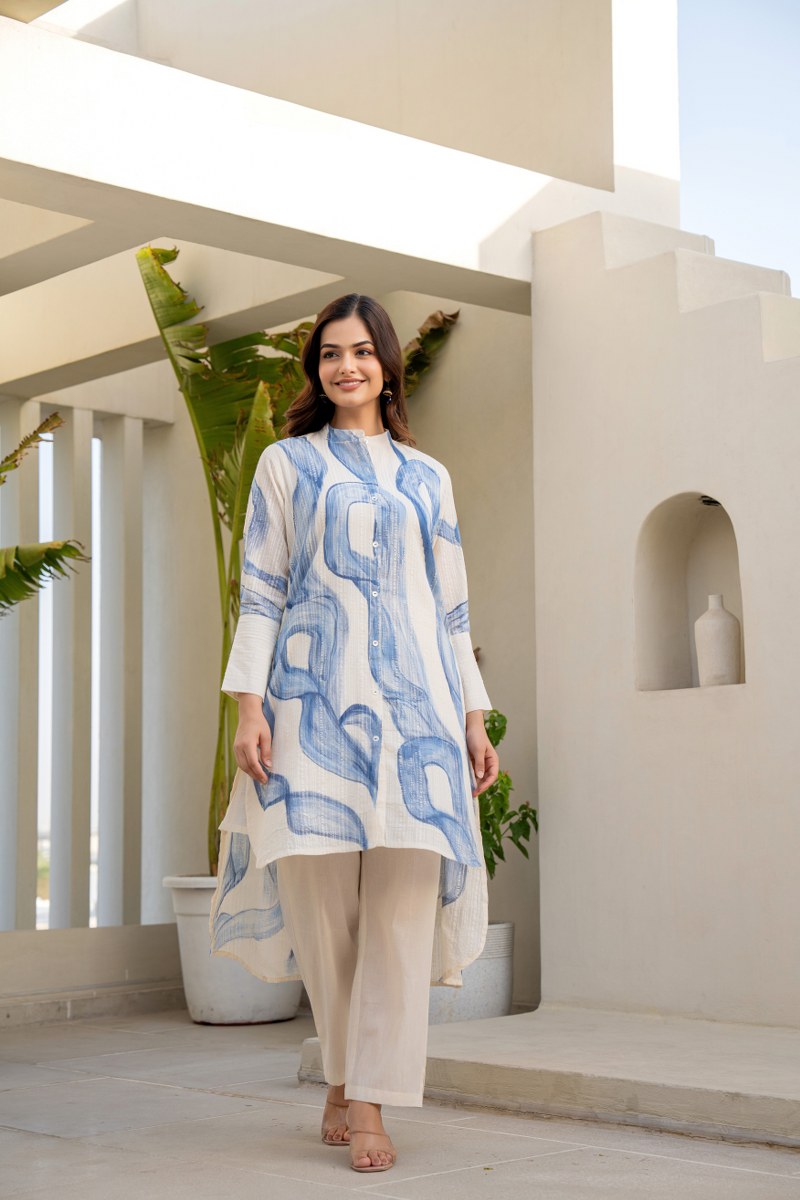 Fancy Mal Cotton With Brush Printed Cord Set Wholesale Collection