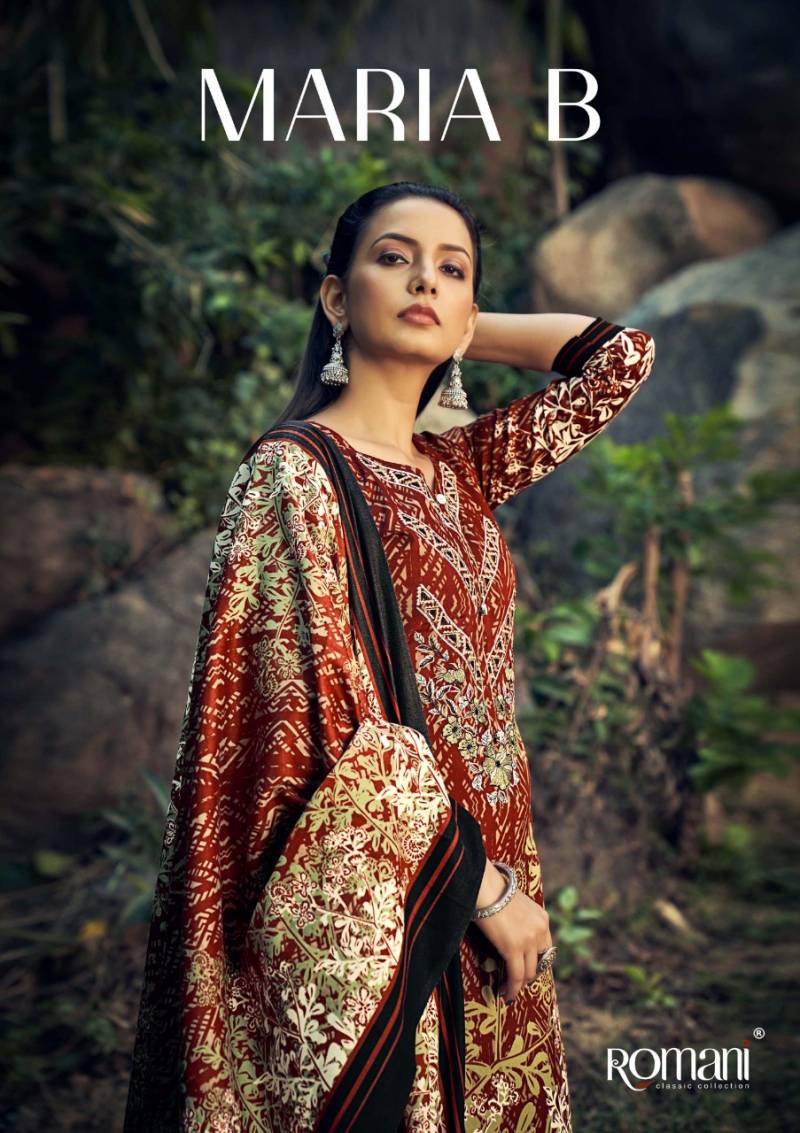 Romani Maria B Pashmina Printed Dress Material Collection