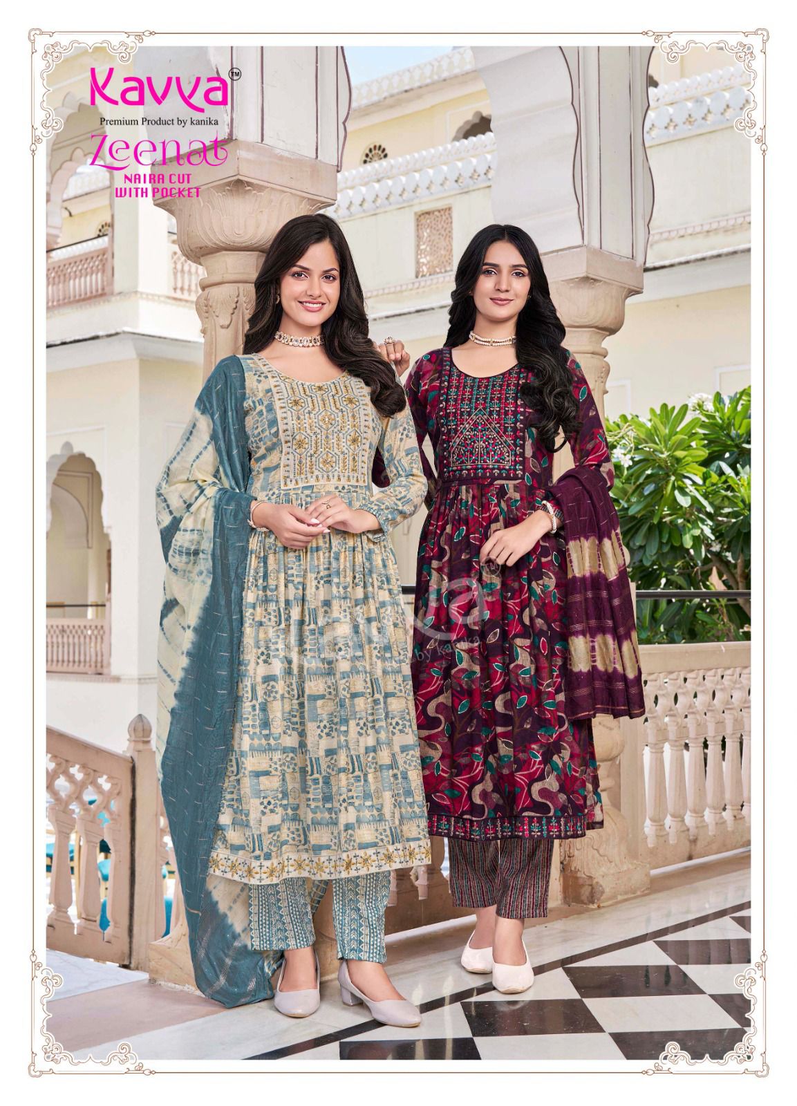 Kavya Zeenat Vol 22 Foil Printed Kurti Bottom With Dupatta