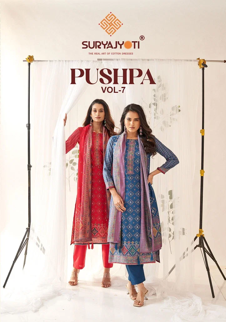 Suryajyoti Pushpa Vol 7 Modal Discharge Printed Dress Material