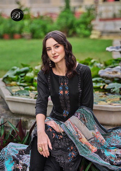 Belliza Zarqash Cotton Embroidered Dress Material Collection