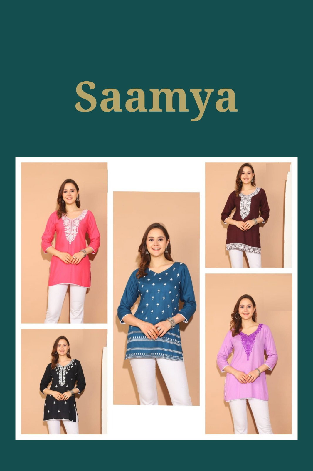 Trendy Saamya Rayon Short Kurti Collection