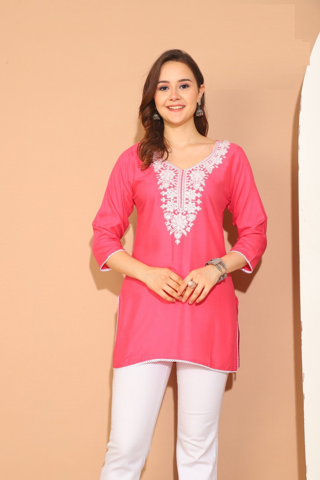 Trendy Saamya Rayon Short Kurti Collection