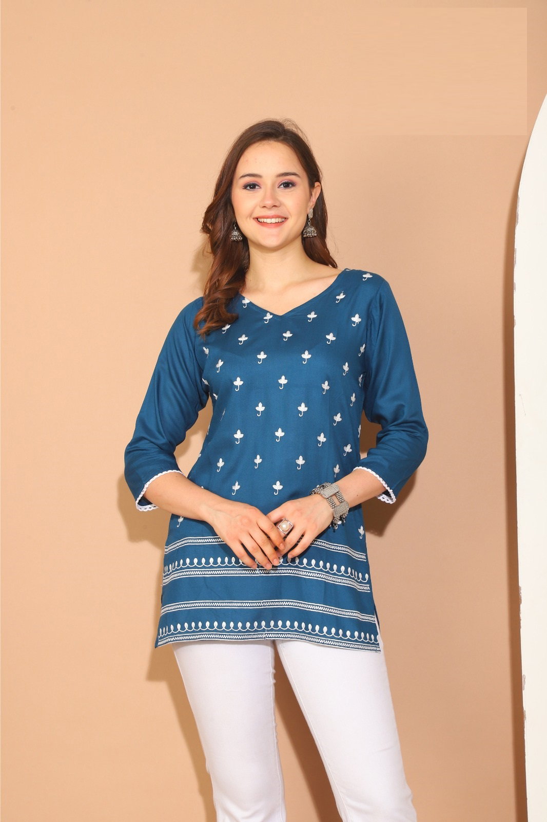 Trendy Saamya Rayon Short Kurti Collection