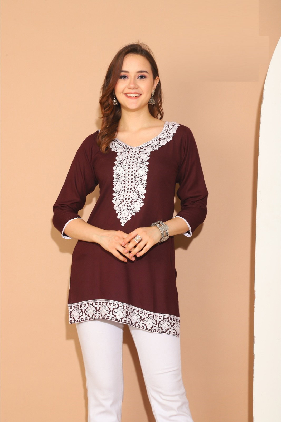 Trendy Saamya Rayon Short Kurti Collection