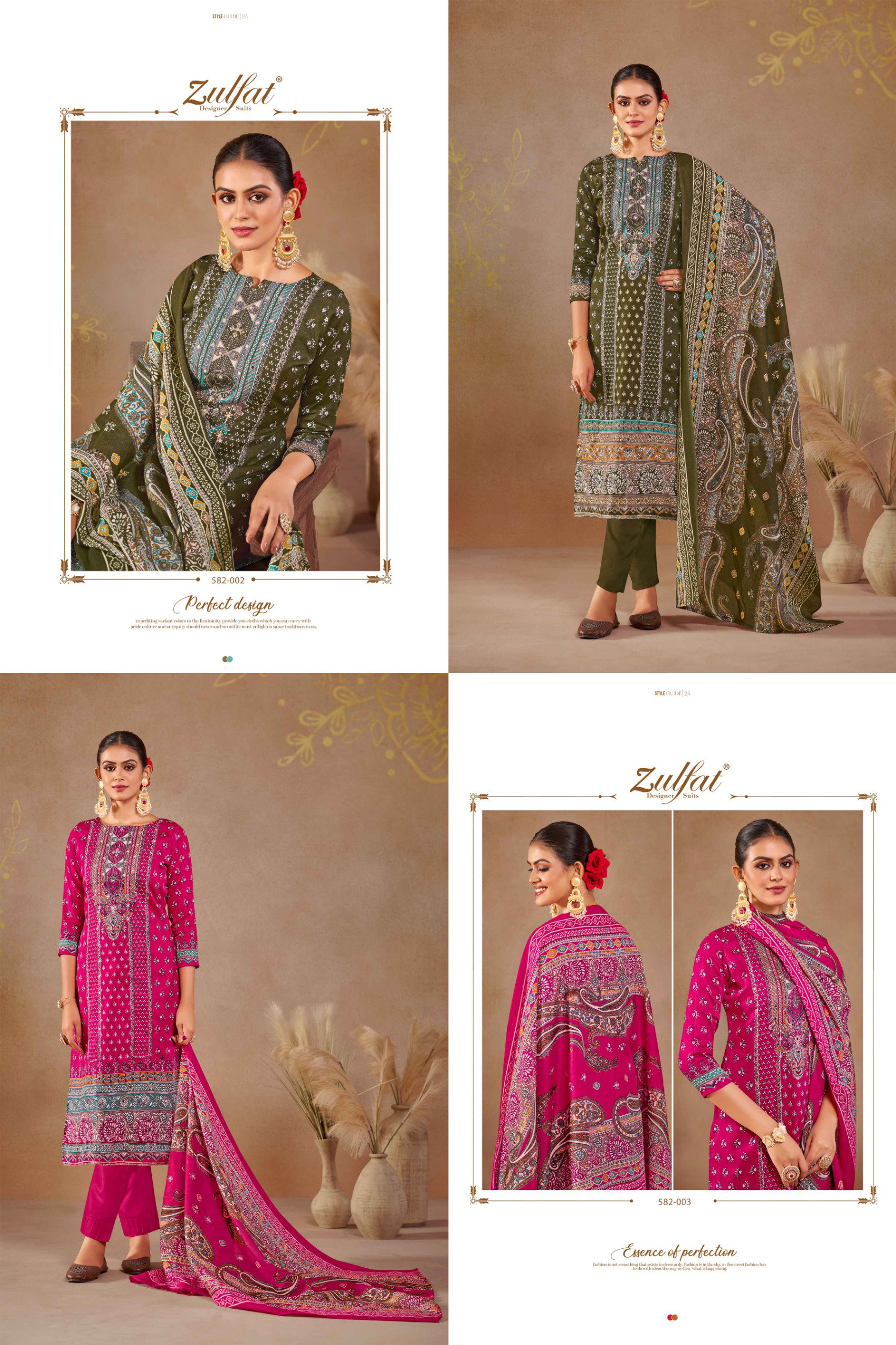 Zulfat Sajni Cotton Printed Dress Material Collection