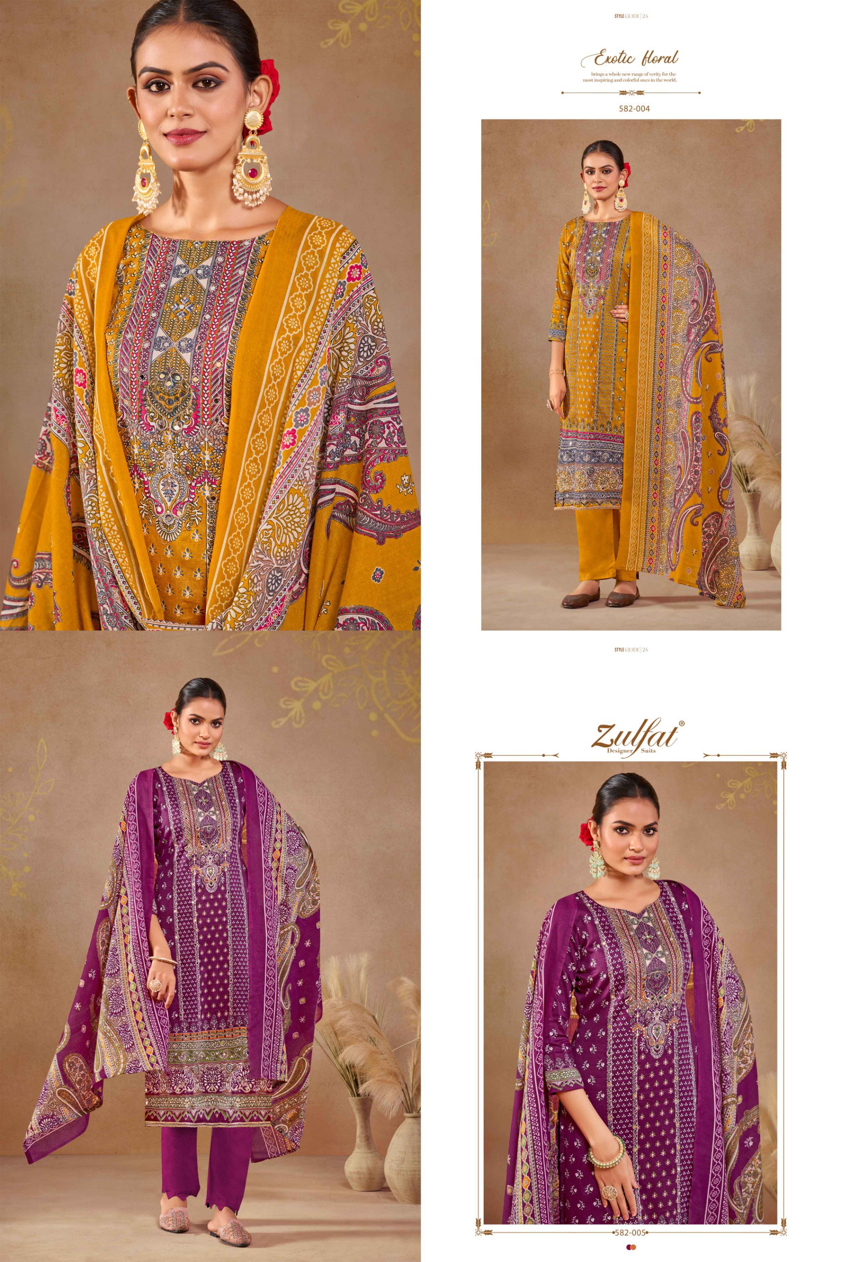 Zulfat Sajni Cotton Printed Dress Material Collection