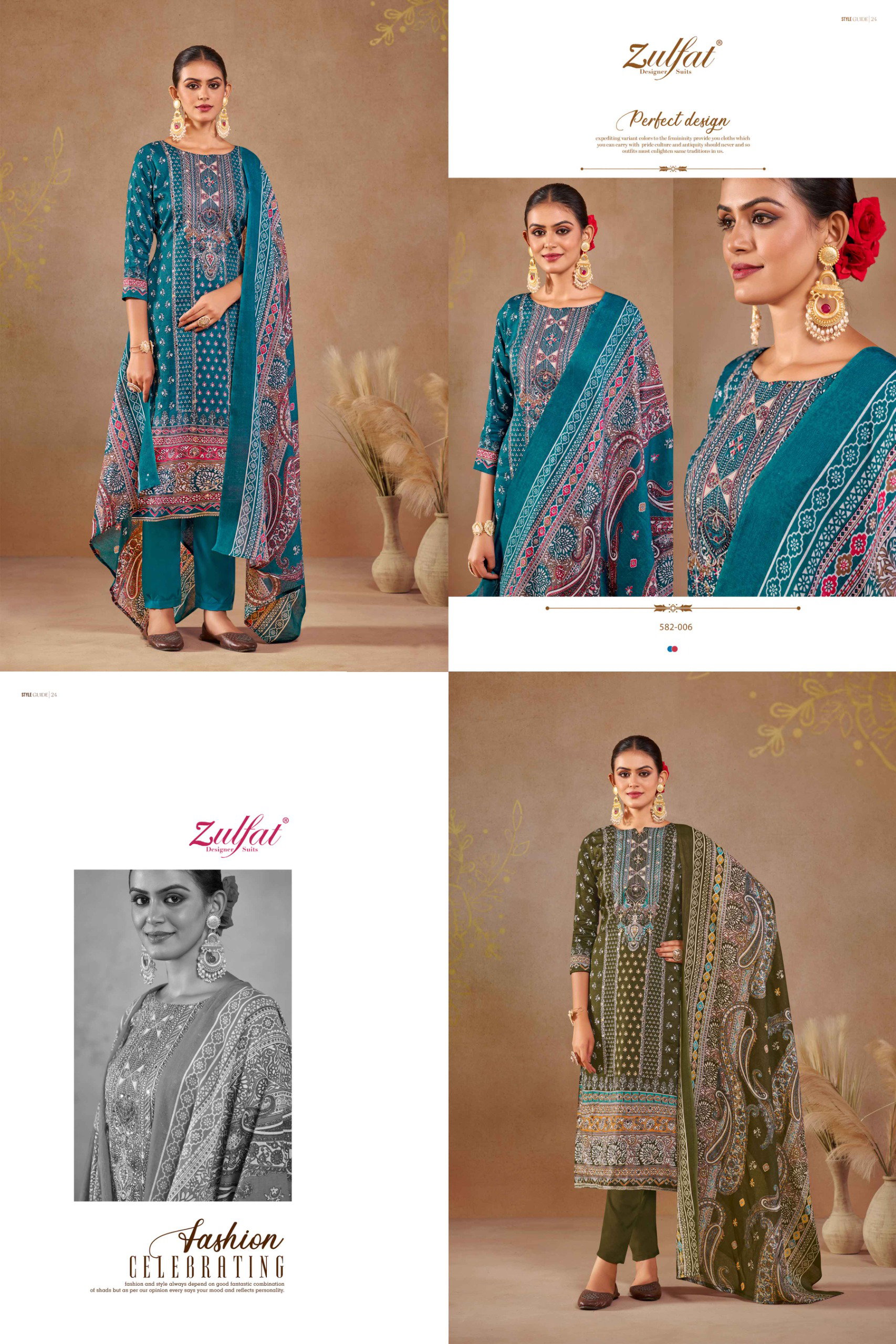 Zulfat Sajni Cotton Printed Dress Material Collection