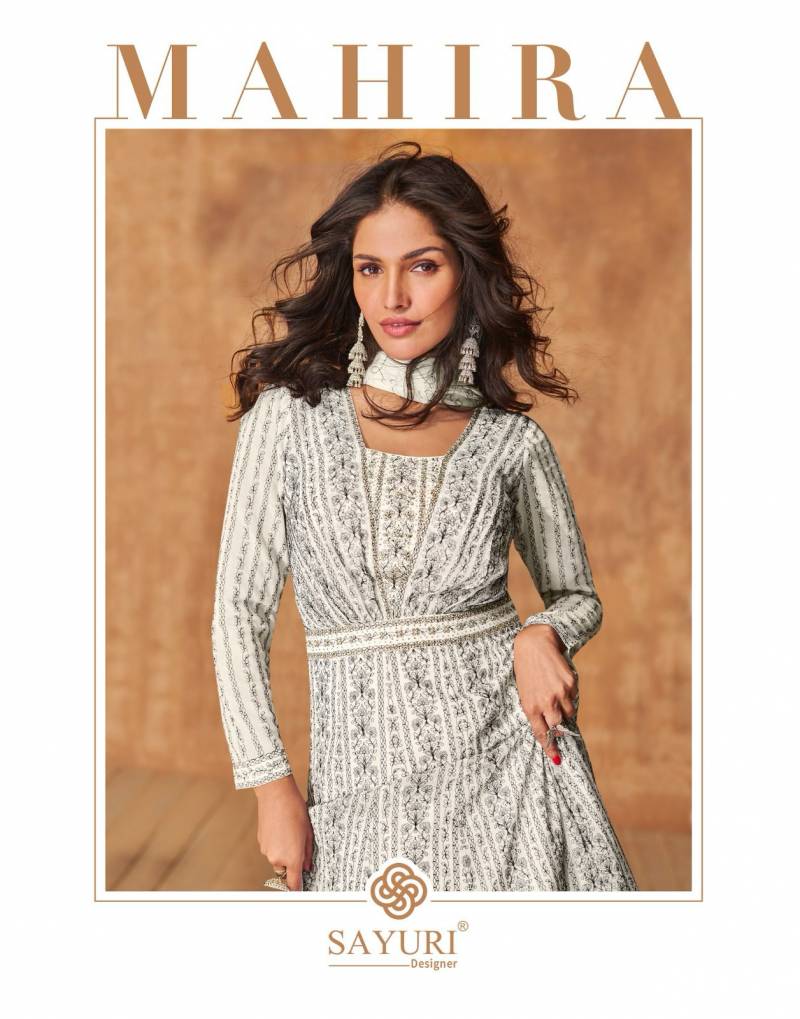 Sayuri Mahira Georgette Designer Gown With Dupatta Collection