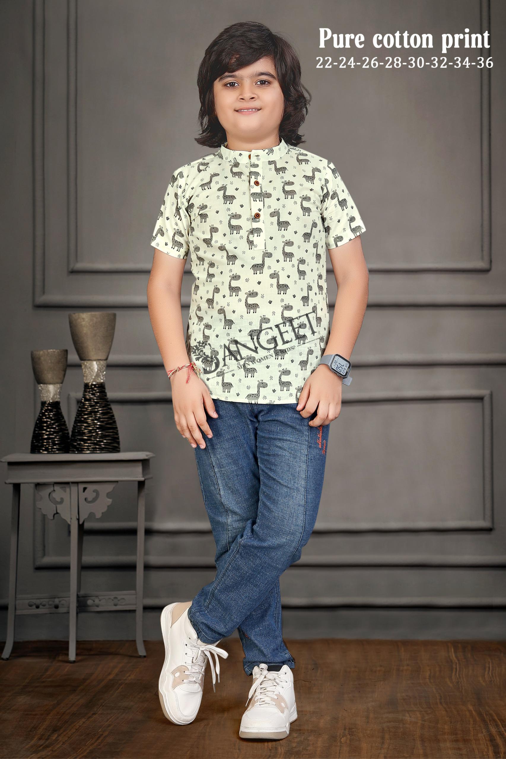Animal Print Vol 3 Kids Cotton Kurta Collection