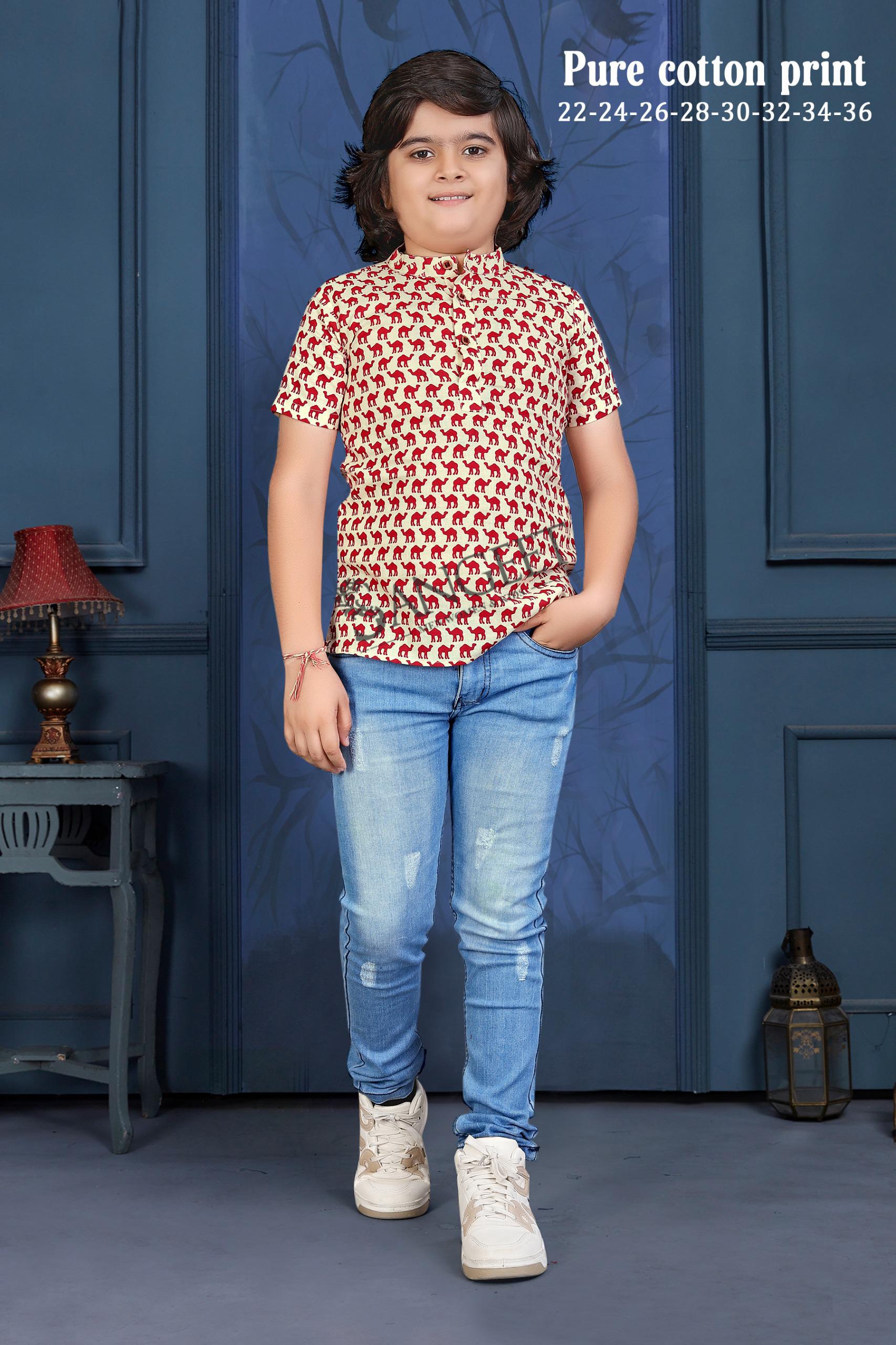 Animal Print Vol 3 Kids Cotton Kurta Collection