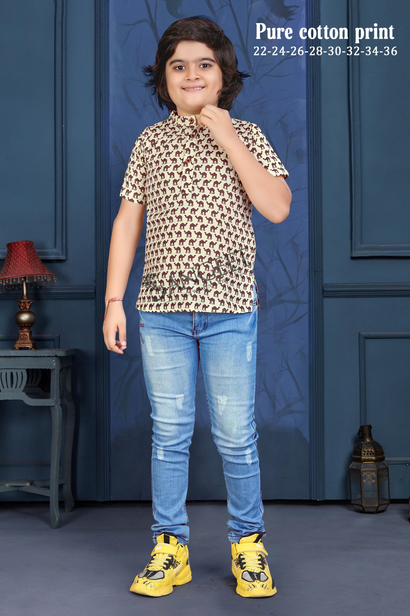 Animal Print Vol 3 Kids Cotton Kurta Collection