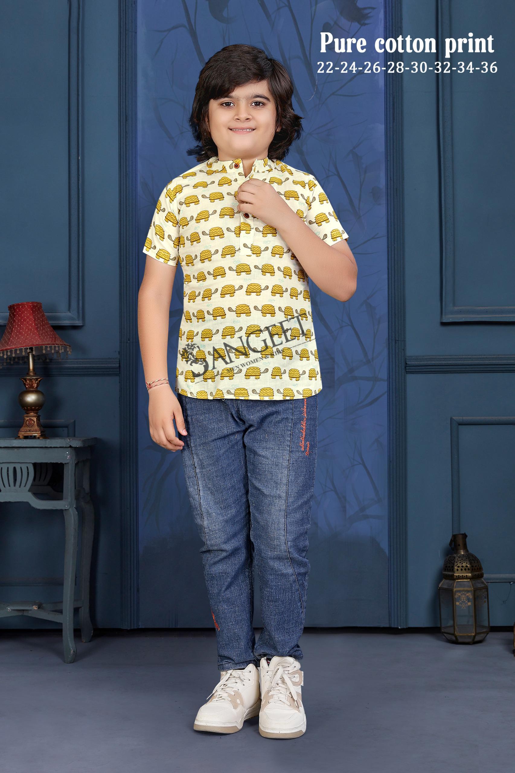 Animal Print Vol 3 Kids Cotton Kurta Collection