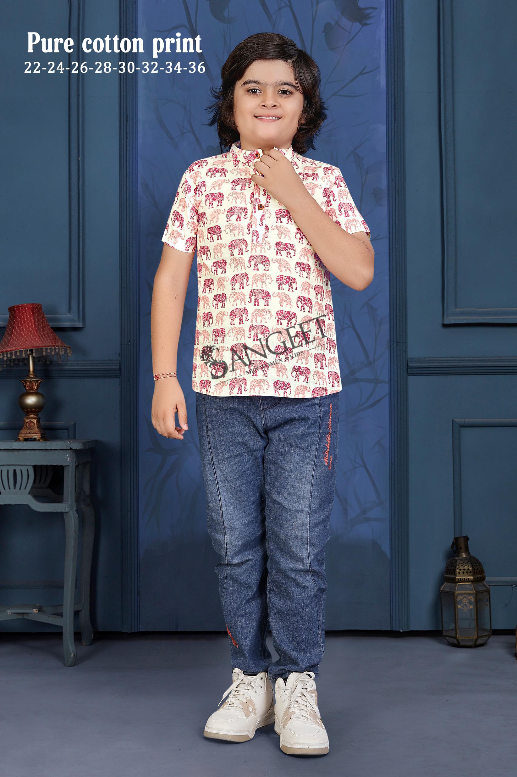 Animal Print Vol 3 Kids Cotton Kurta Collection