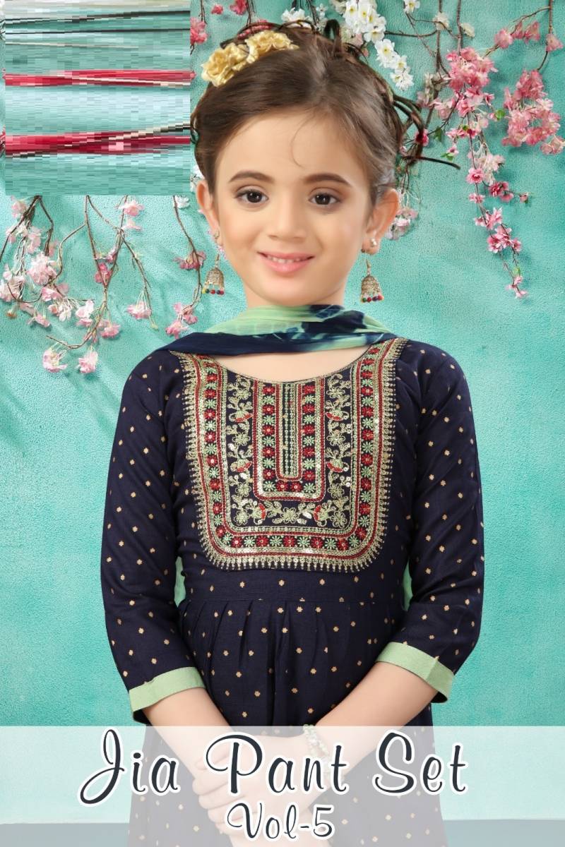 Jia Pant Set Vol 5 Rayon Printed Kids Wear Collection