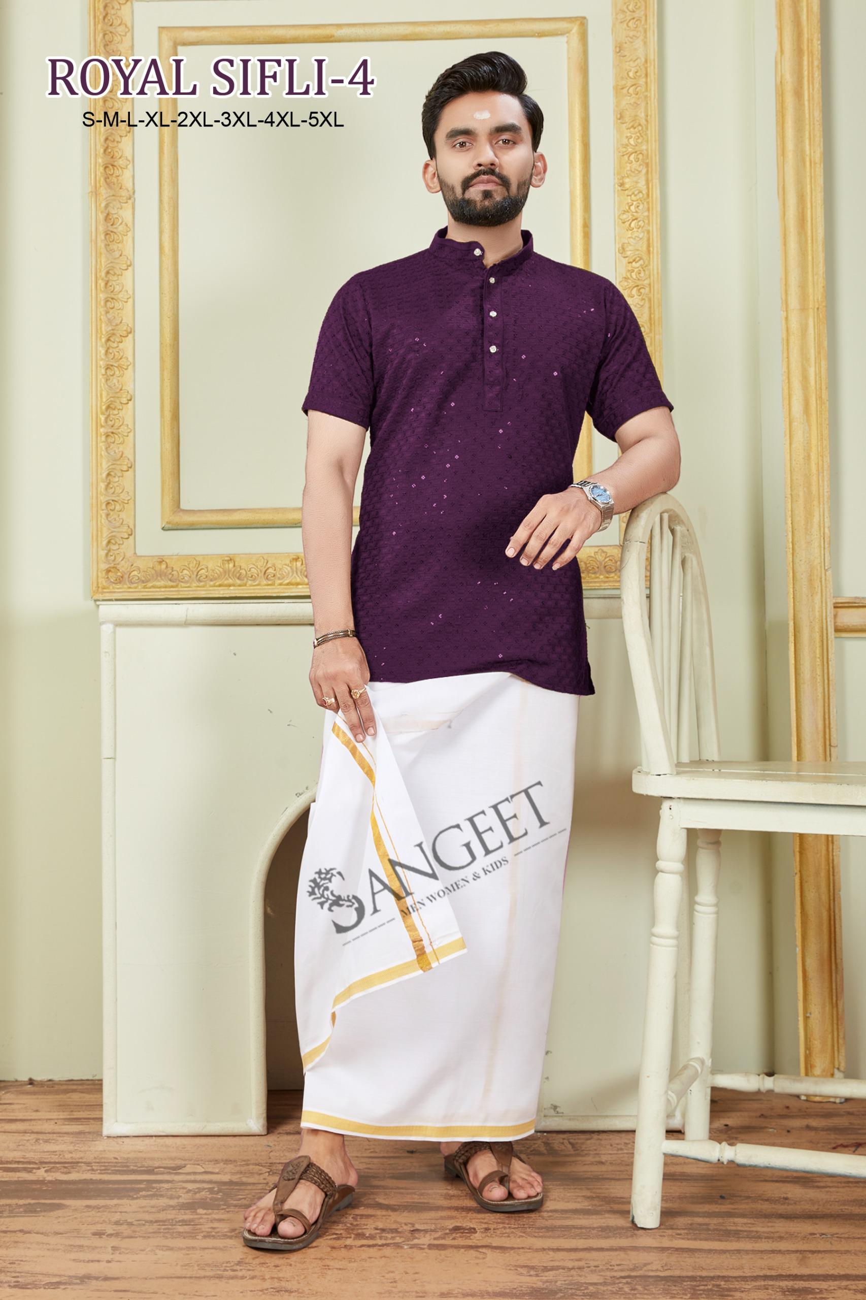 Royal Sifli Vol 4 Mens Rayon Short Kurta Collection