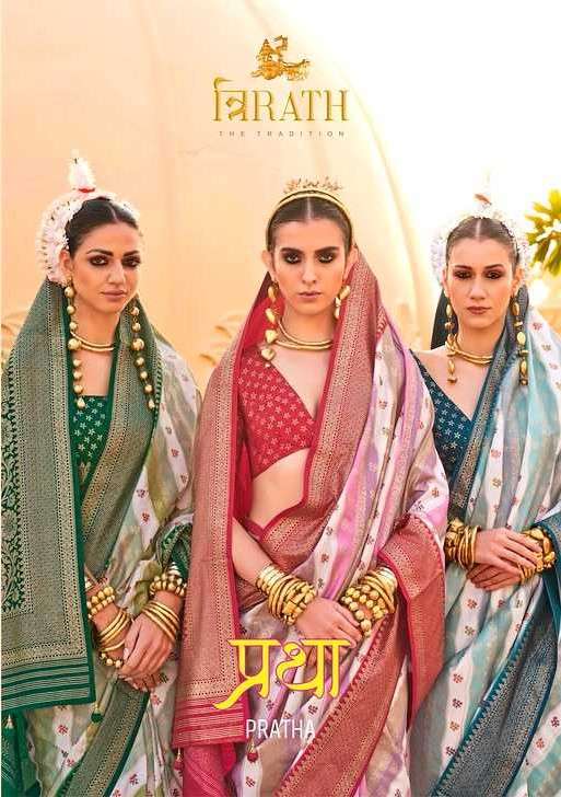 Trirath Pratha Silk Printed Fancy Saree Collection