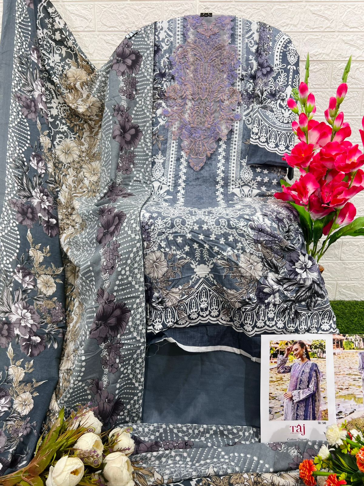 Taj 549 And 552 Chiffon Dupatta Pakistani Salwar Suits Collection