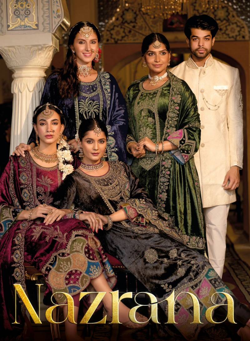 Ibiza Nazrana Velvet Embroidered Salwar Kameez Collection