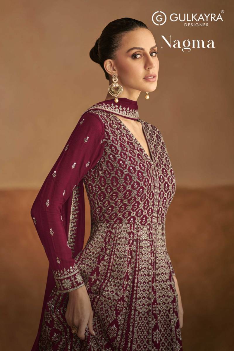Gulkayra Nagma Chinon Designer Gown With Dupatta Collection
