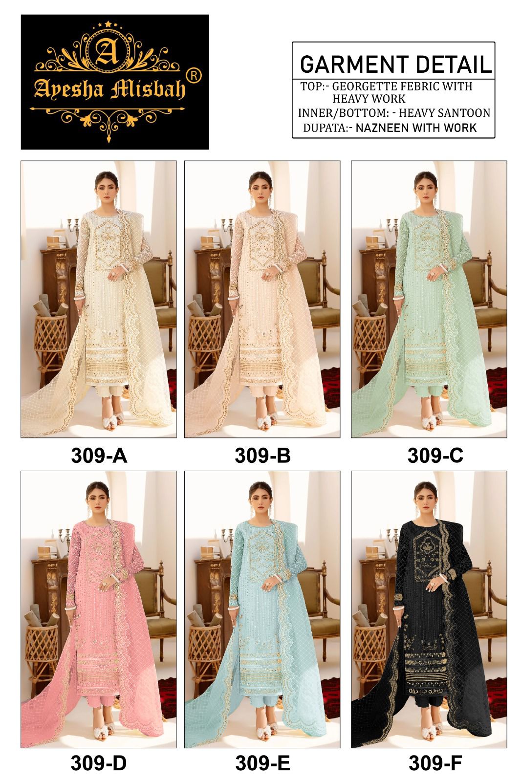 Ayesha Misbah 309 Georgette Pakistani Salwar Kameez