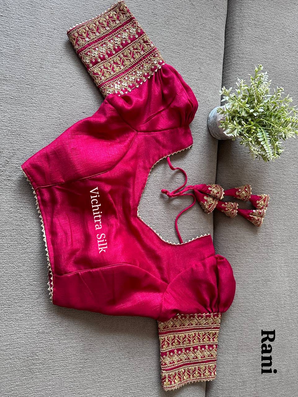 Fab Vichitra Silk With Coding Work Blouse Collection