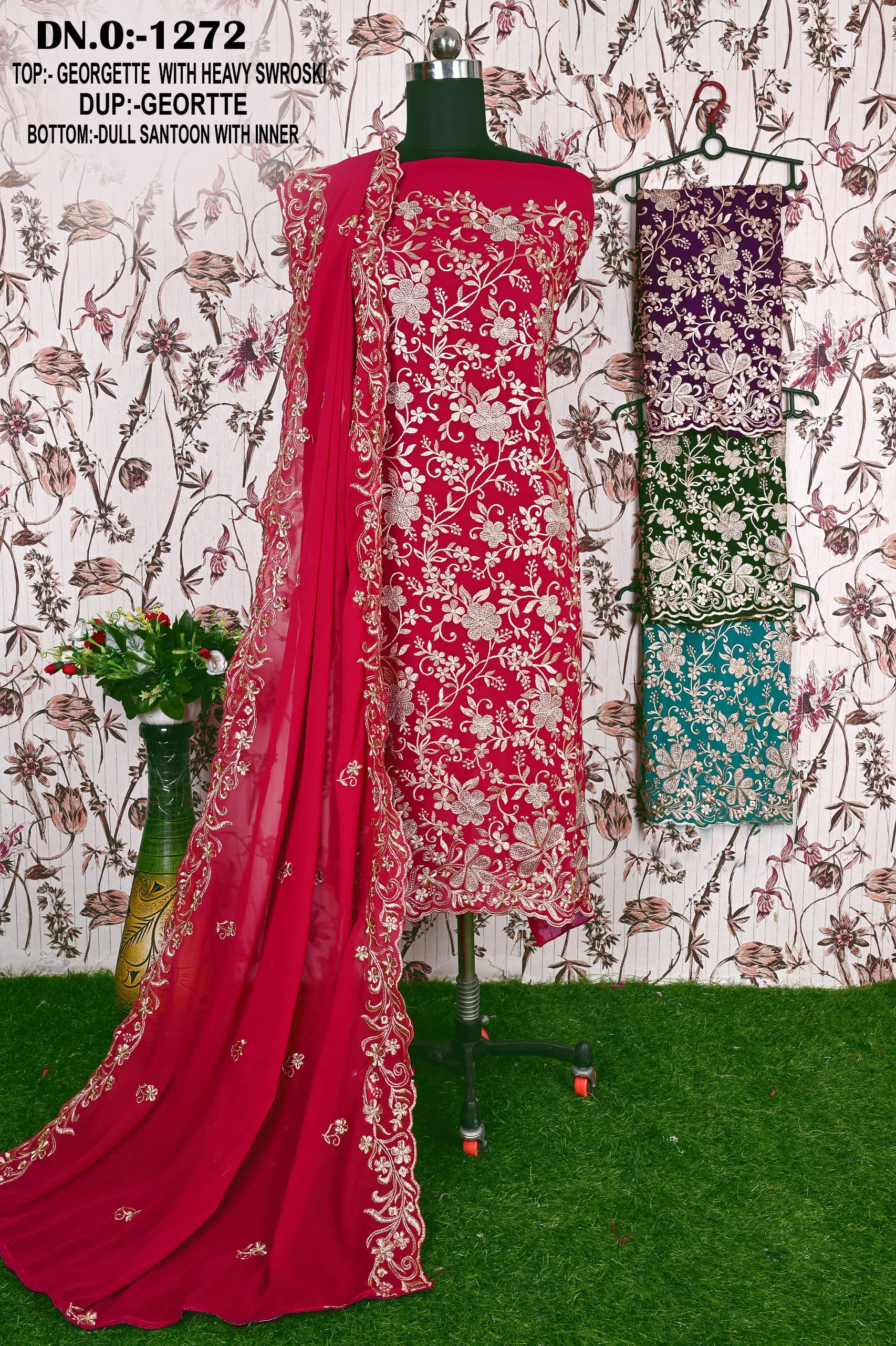 Georgette 1272 Designer Color Set Matching Dress Material