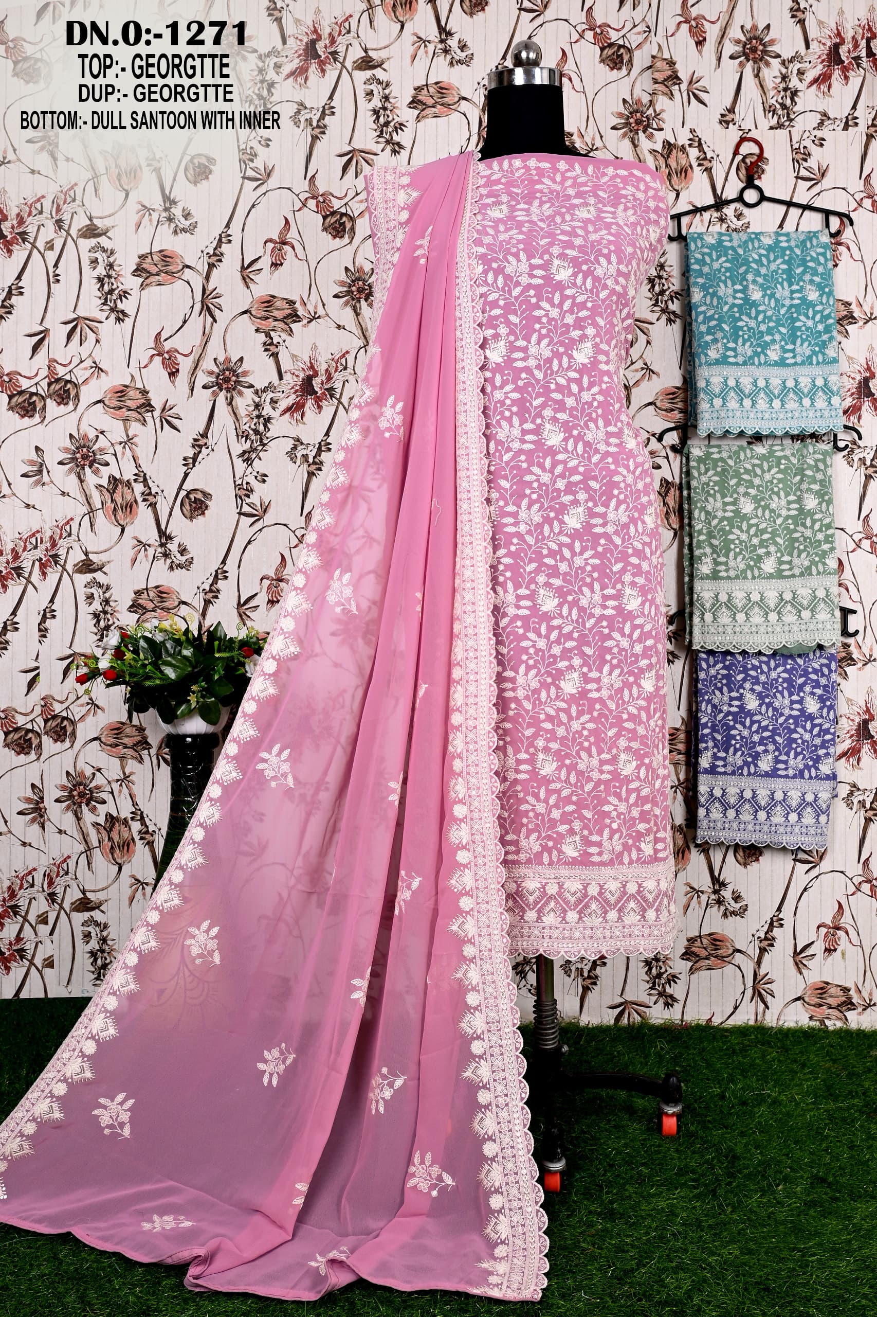 Designer Georgette 1271 Color Set Matching Dress Material