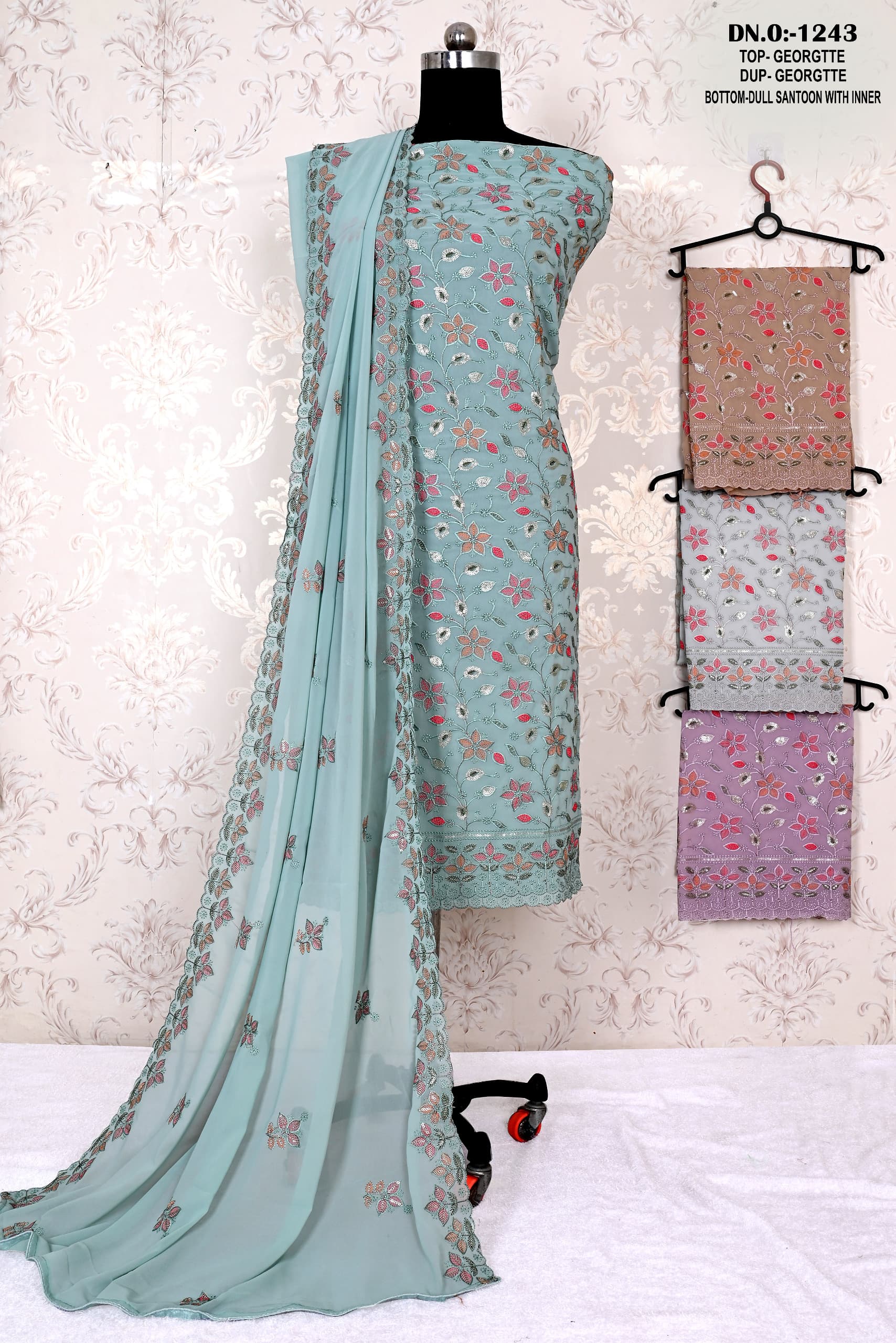 Color Set Matching 1243 Georgette Dress Material Collection