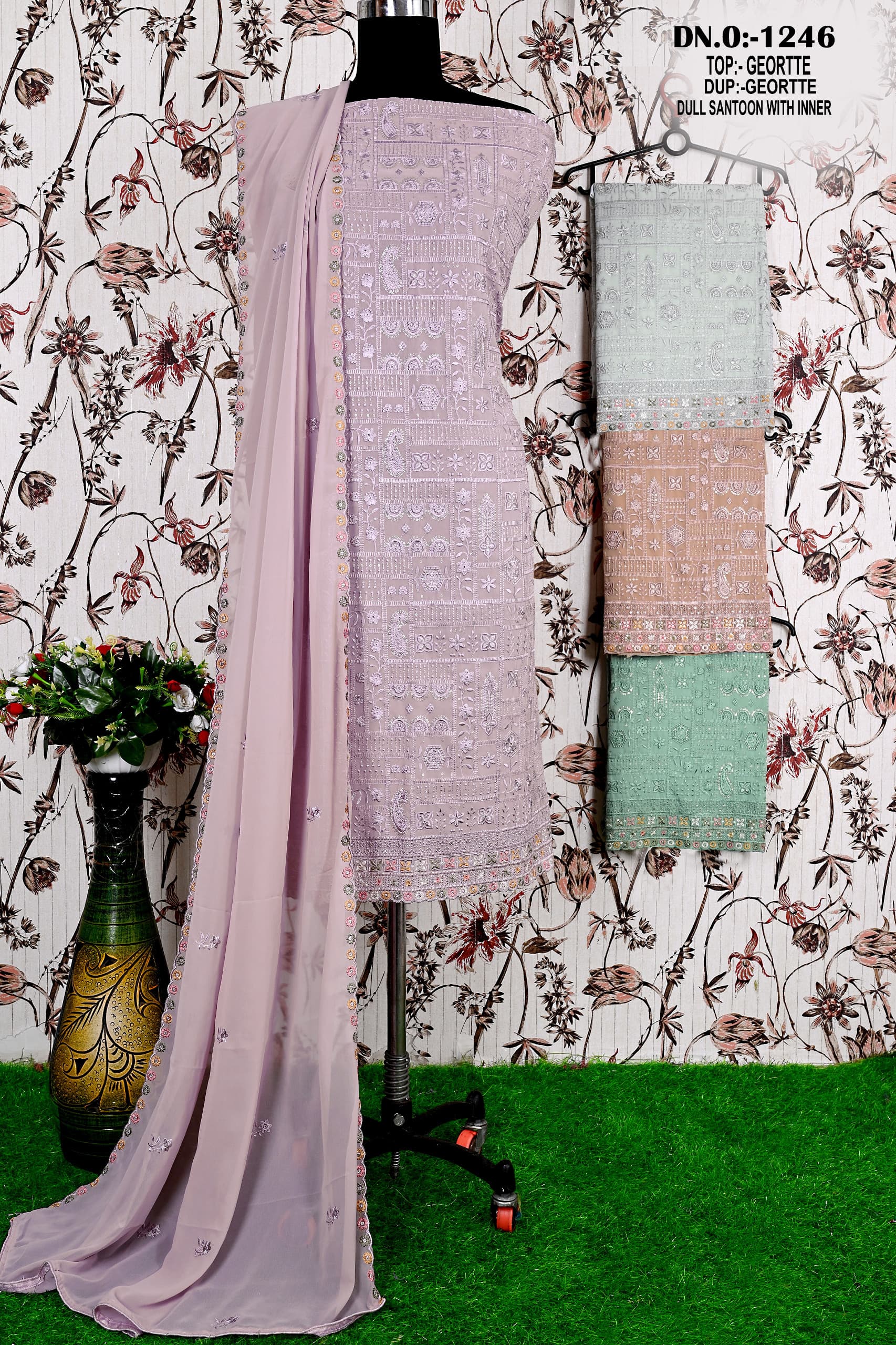 Georgette 1246 Color Set Matching Dress Material