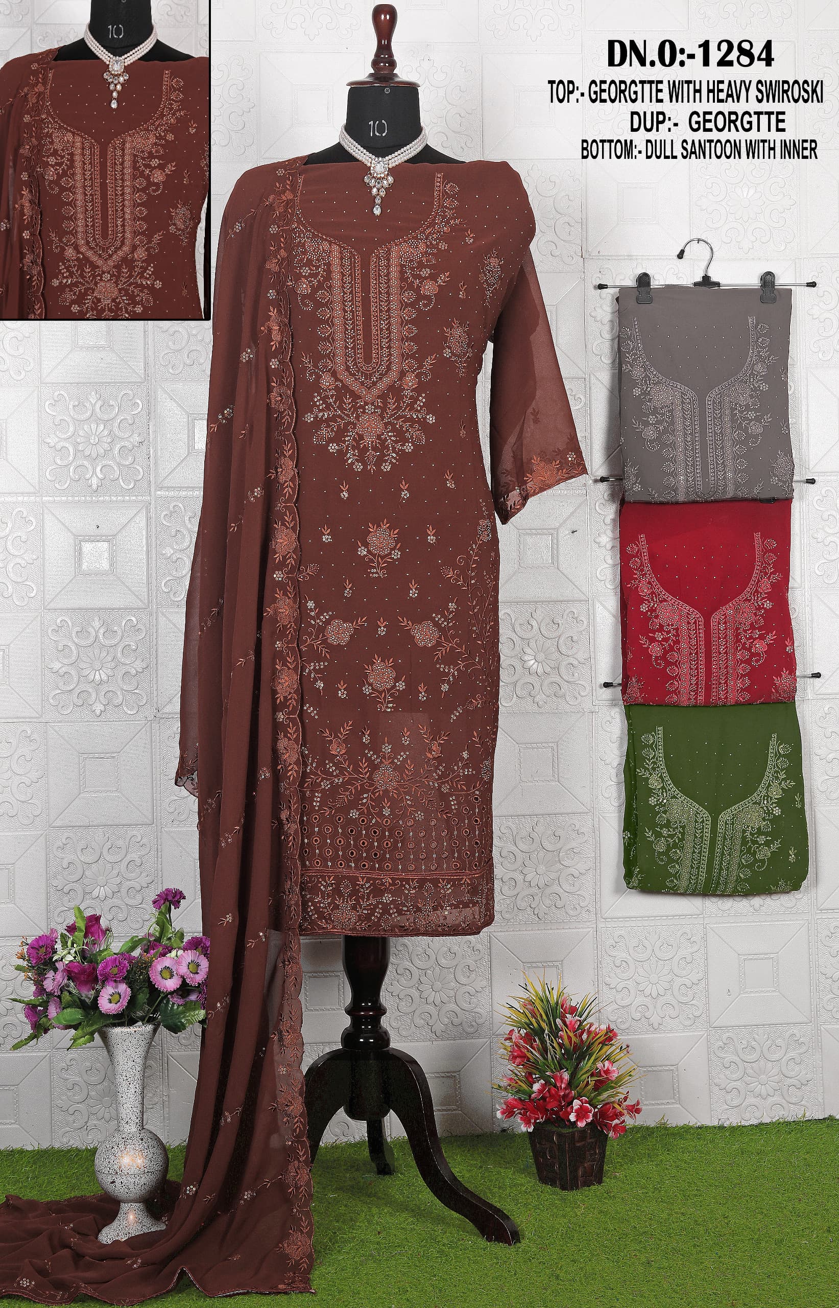 Color Set Matching 1284 Georgette Dress Material Collection