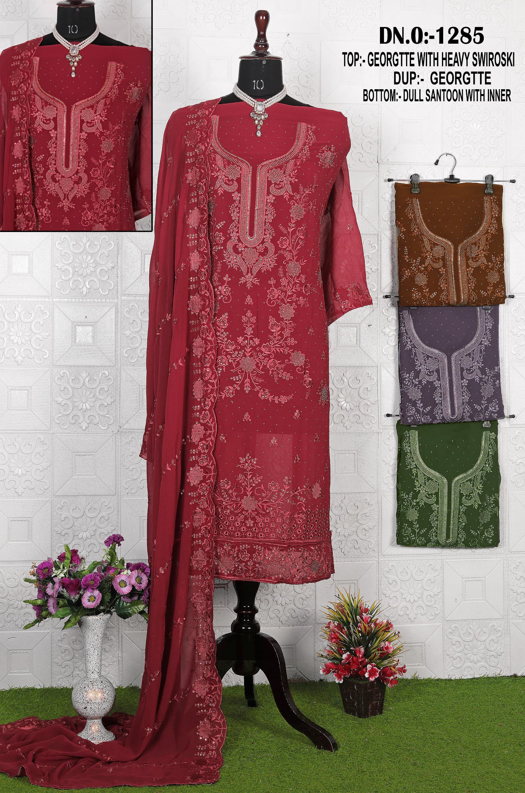 Colorfull Georgette 1285 Color Set Matching Dress Material
