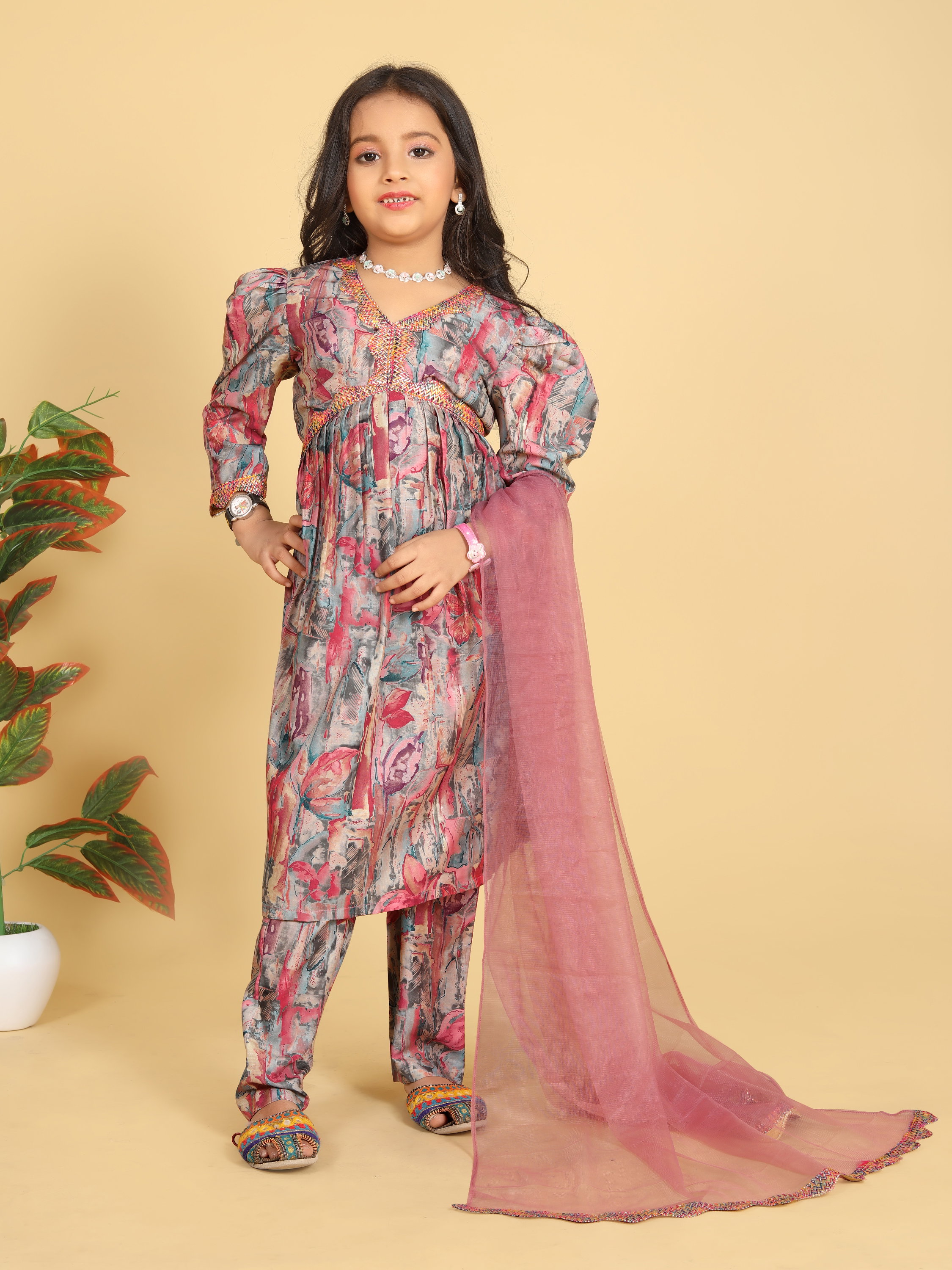 Saniya 101 To 106 Maslin Kids Kurti Bottom With Dupatta Collection