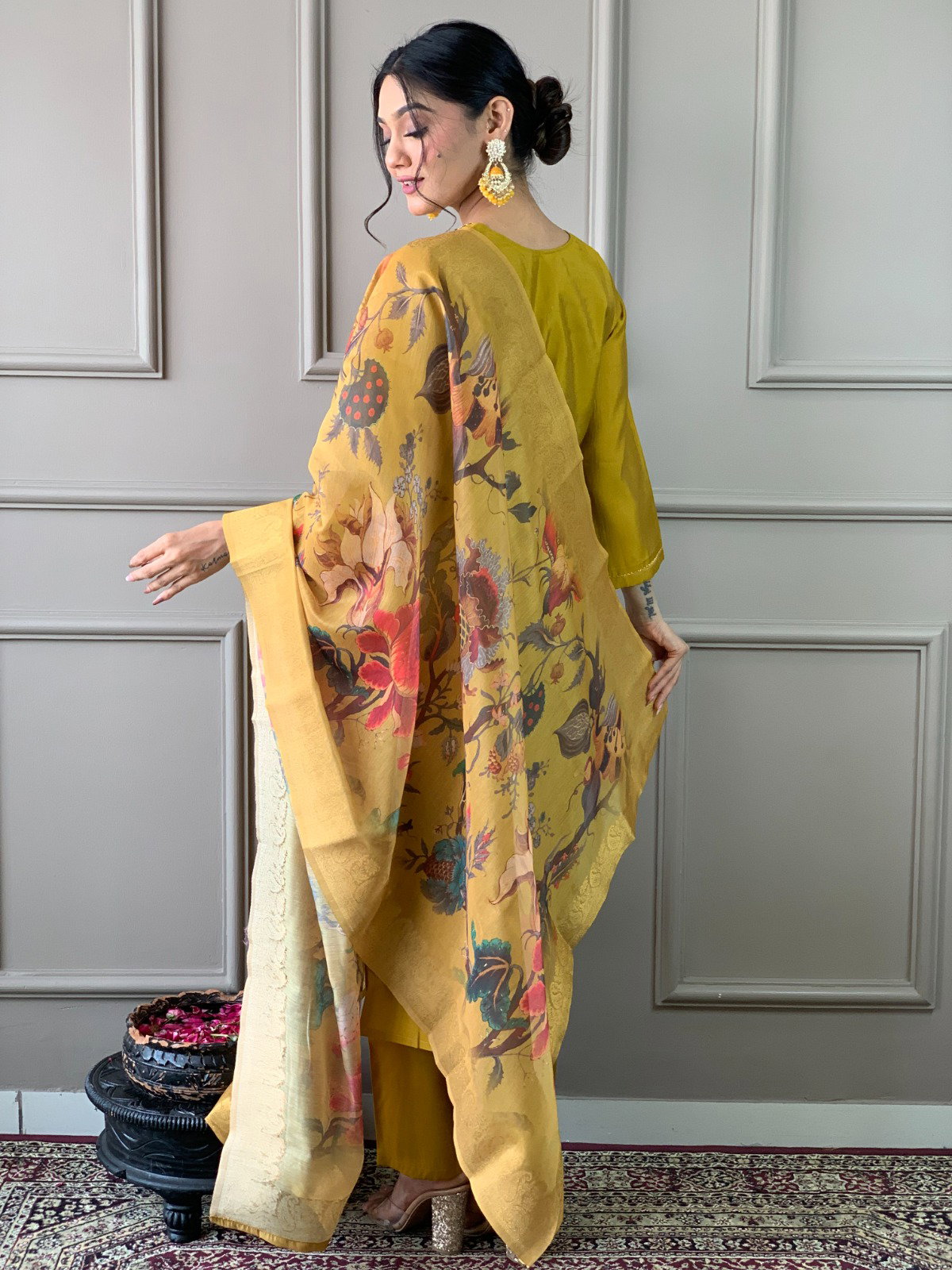 Arushi Mustard Silk Kurti Bottom With Dupatta Collection