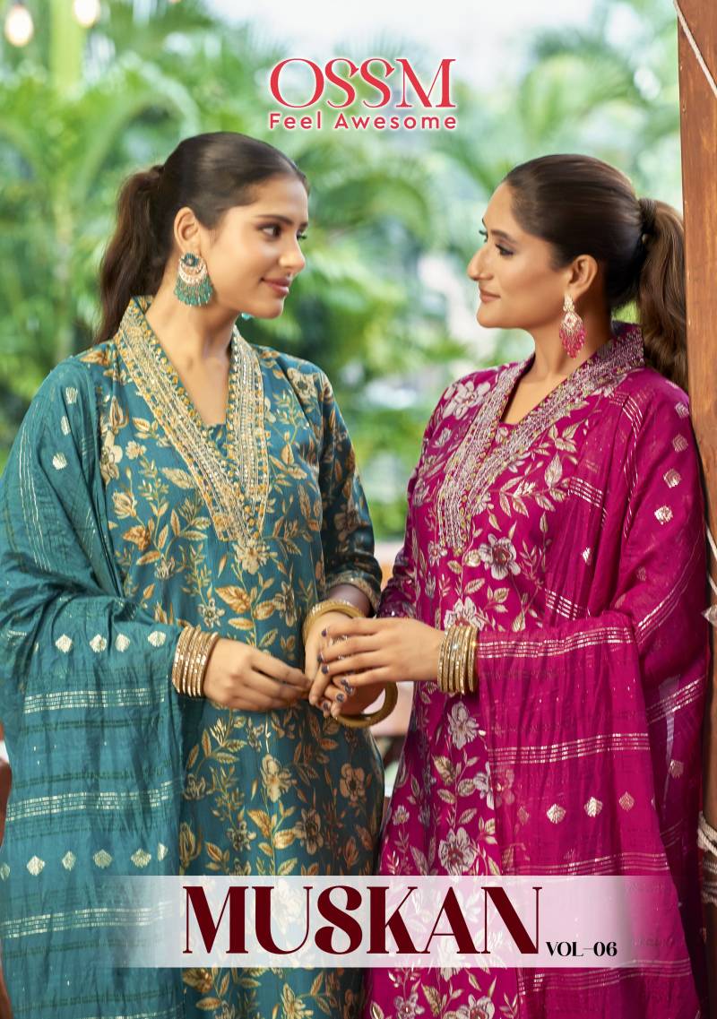 Ossm Muskan Vol 06 Top Bottom With Dupatta Collection