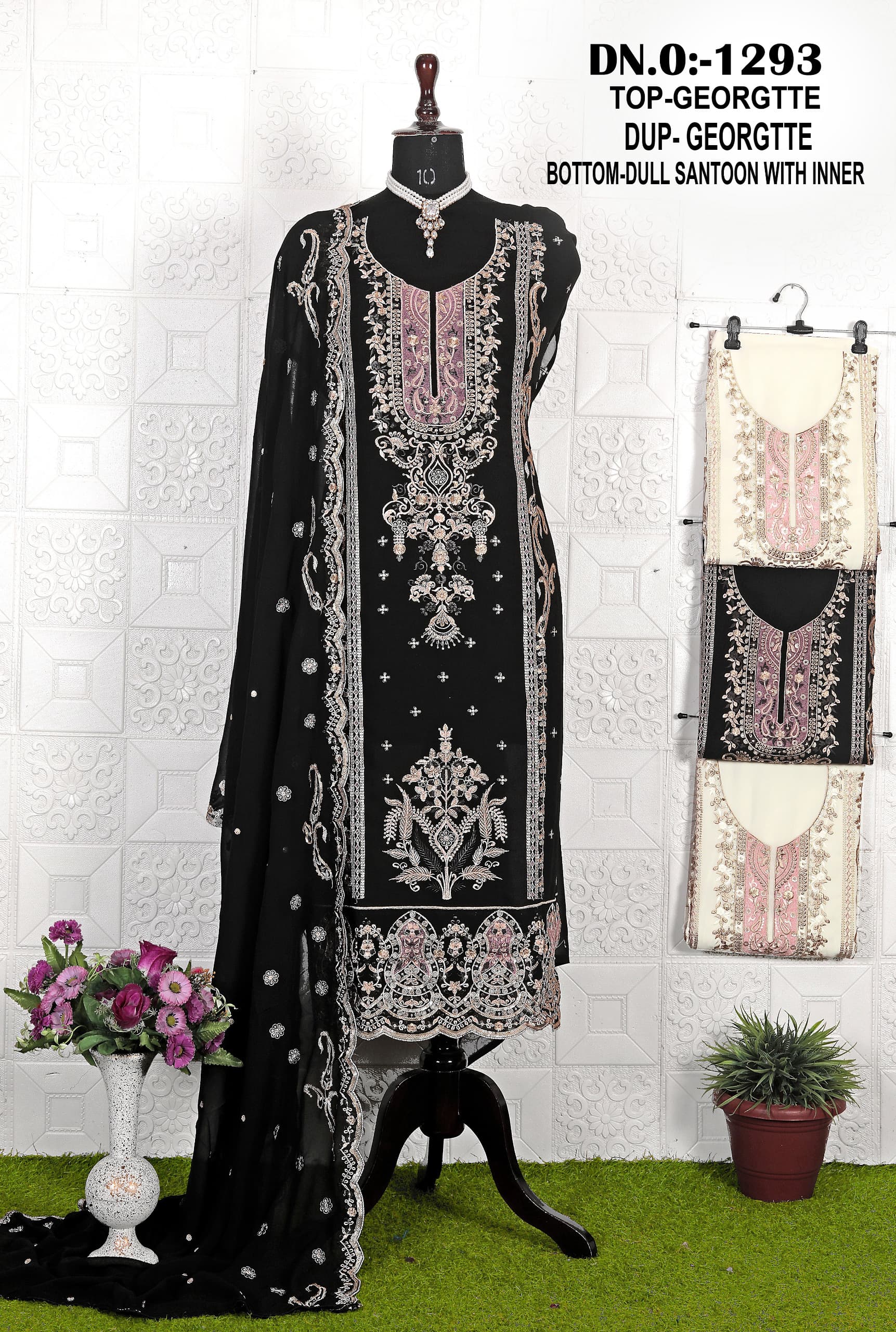 Georgette 1293 Color Set Matching Dress Material Collection