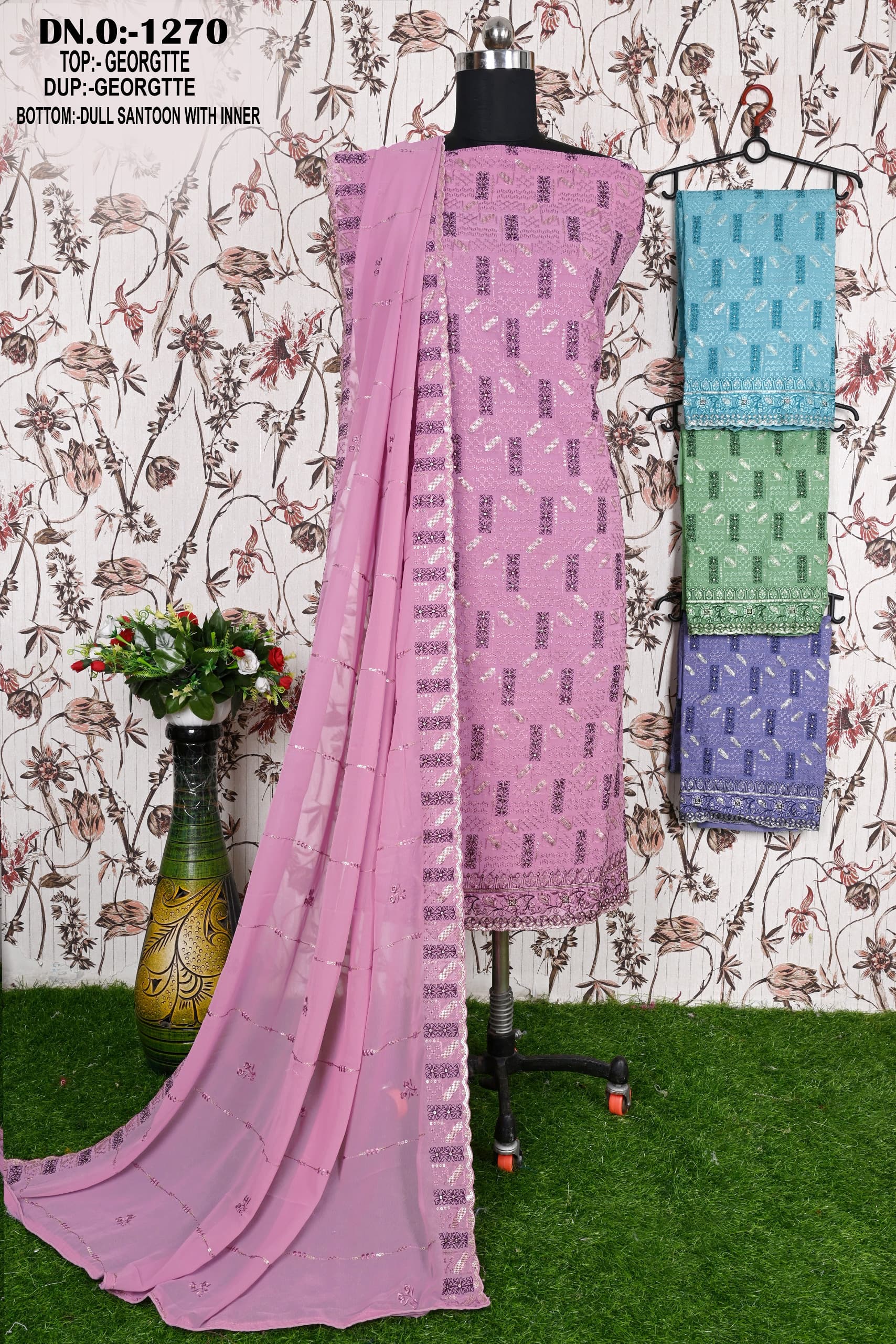Color Set Matching 1270 Georgette Dress Material Collection