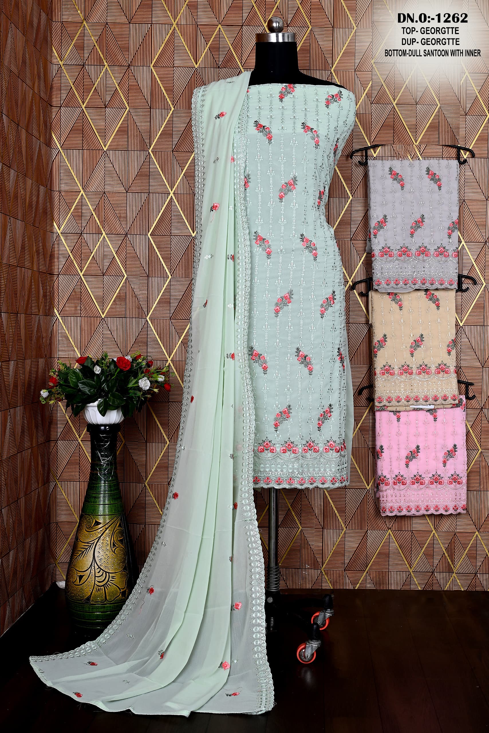 Designer 1262 Georgette Color Set Matching Dress Material