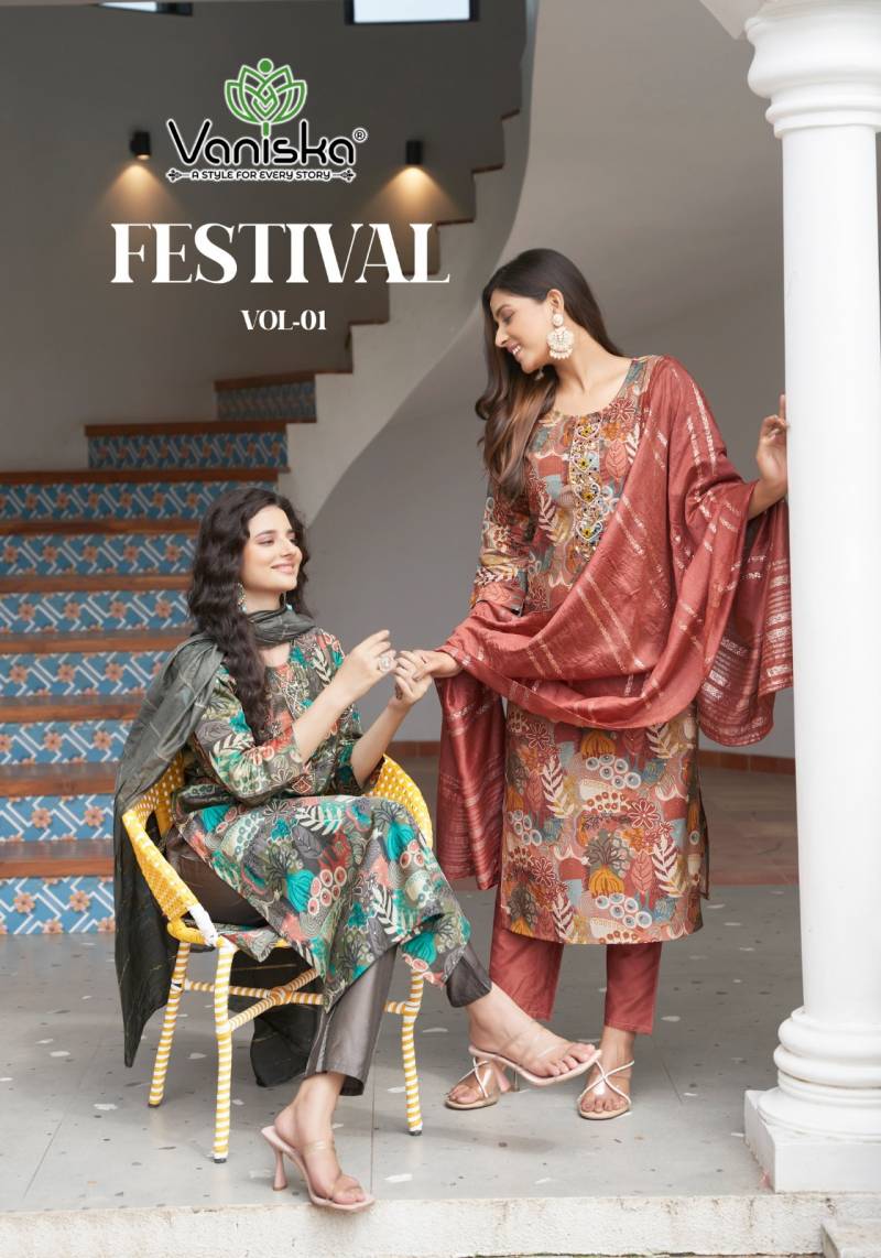 Vaniska Festival Vol 1 Kurti Bottom With Dupatta Collection